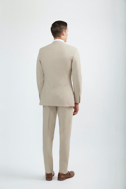 100% Merino Wool Beige Suit - My Men's Shop