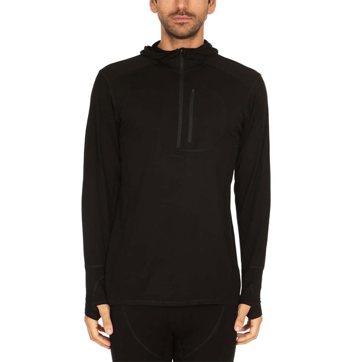 Microweight - Men's Wool 1/4 Zip Sun Hoodie Woolverino - My Men's Shop