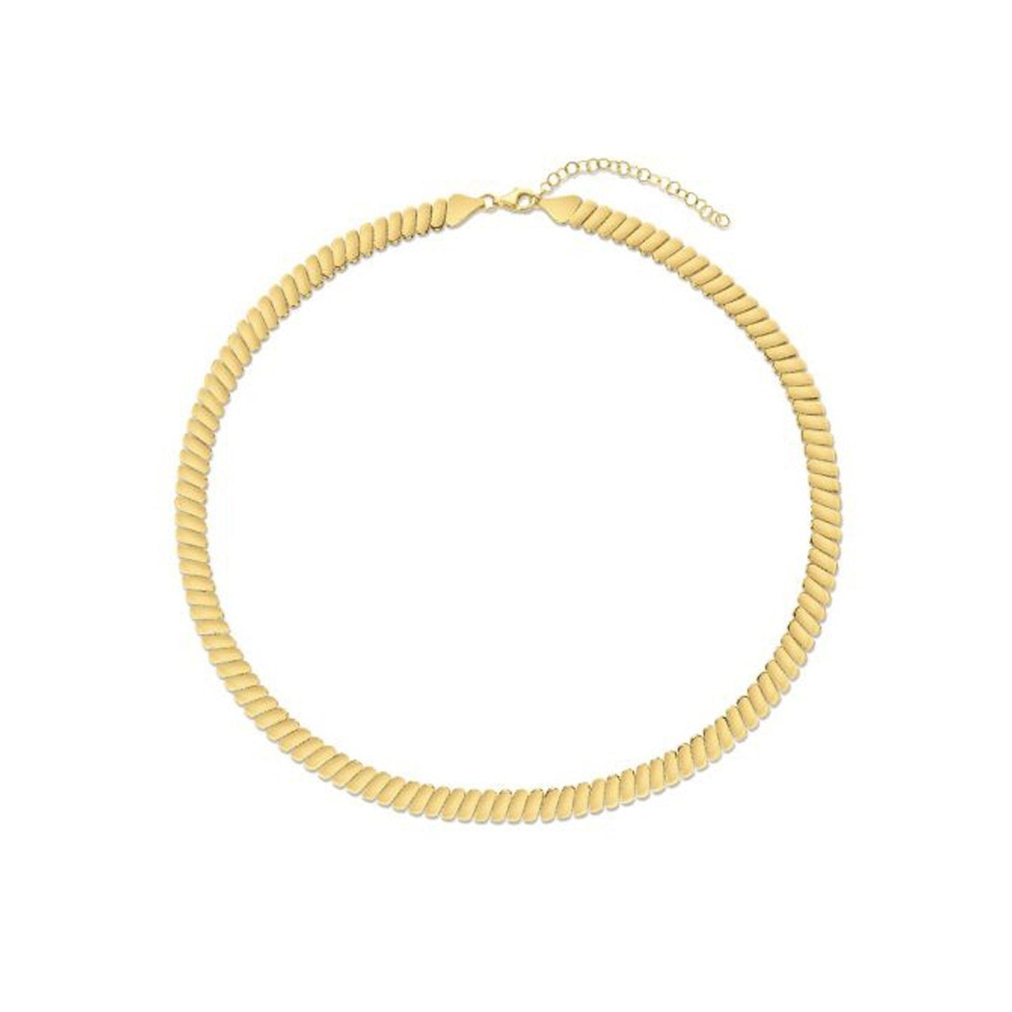 Cadena de eslabones acanalados de oro amarillo de 14k