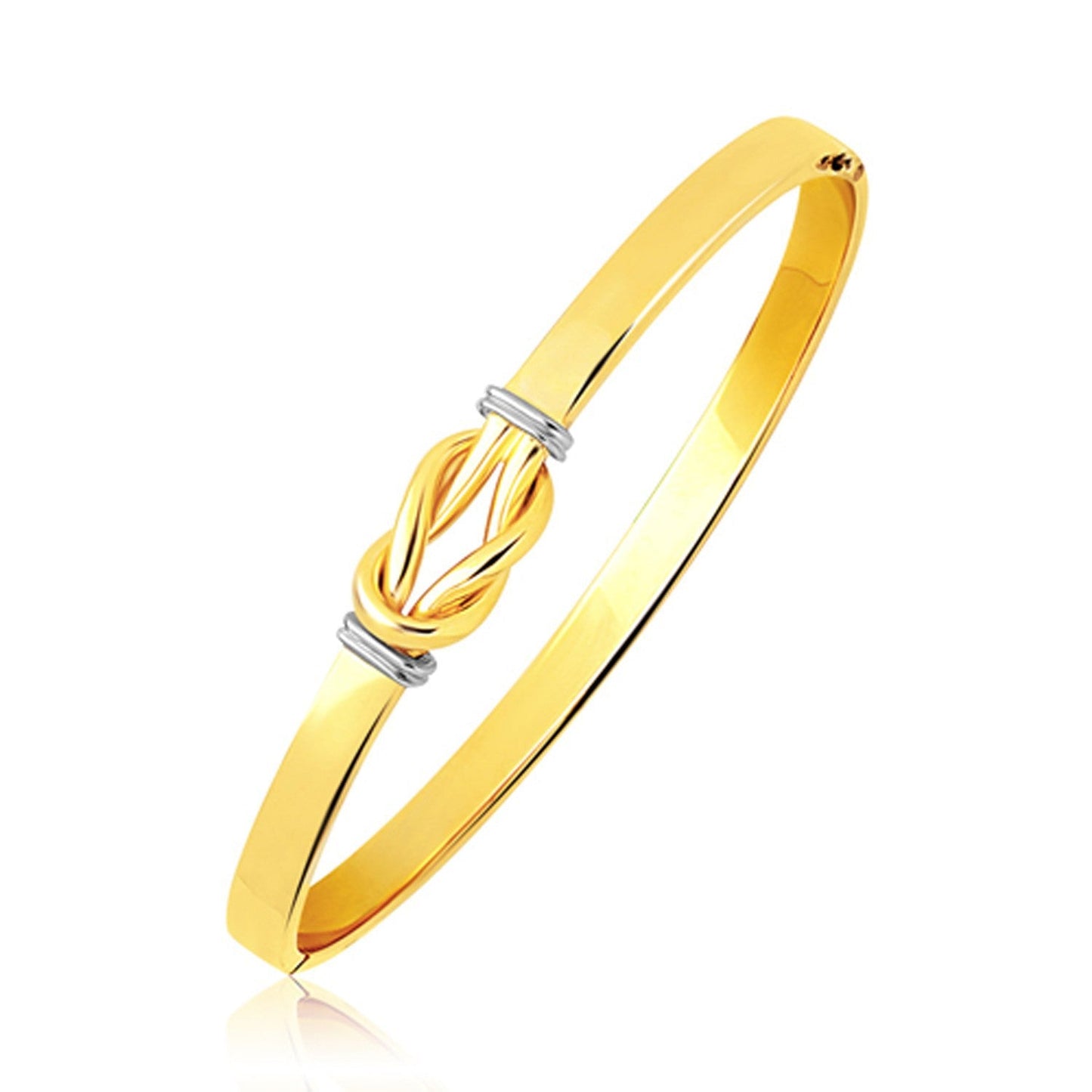 Brazalete Deslizable Nudo Entrelazado en Oro de 14k Dos Tonos (5.0mm)