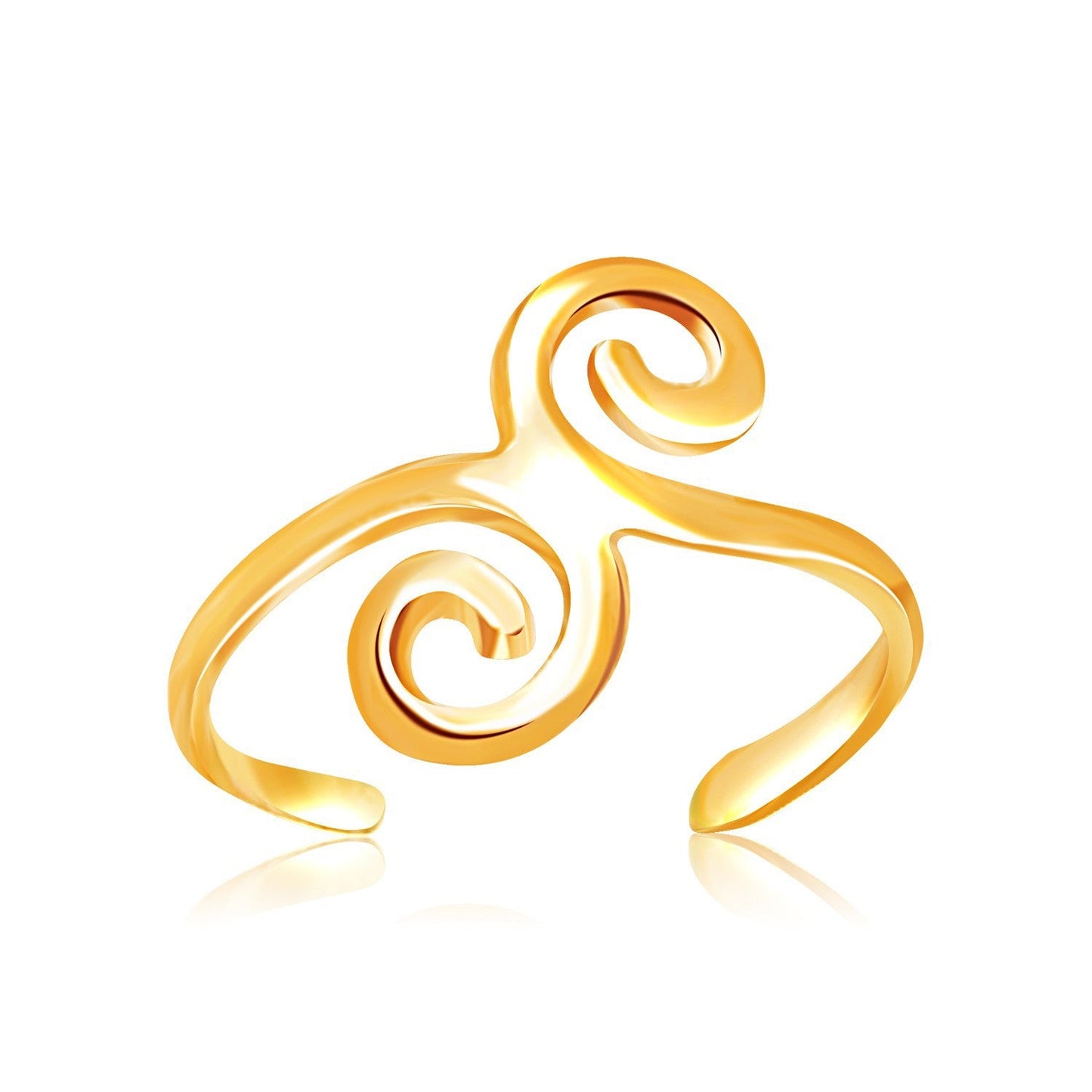 Anillo de dedo de pie de oro amarillo de 14k con motivos de filigrana