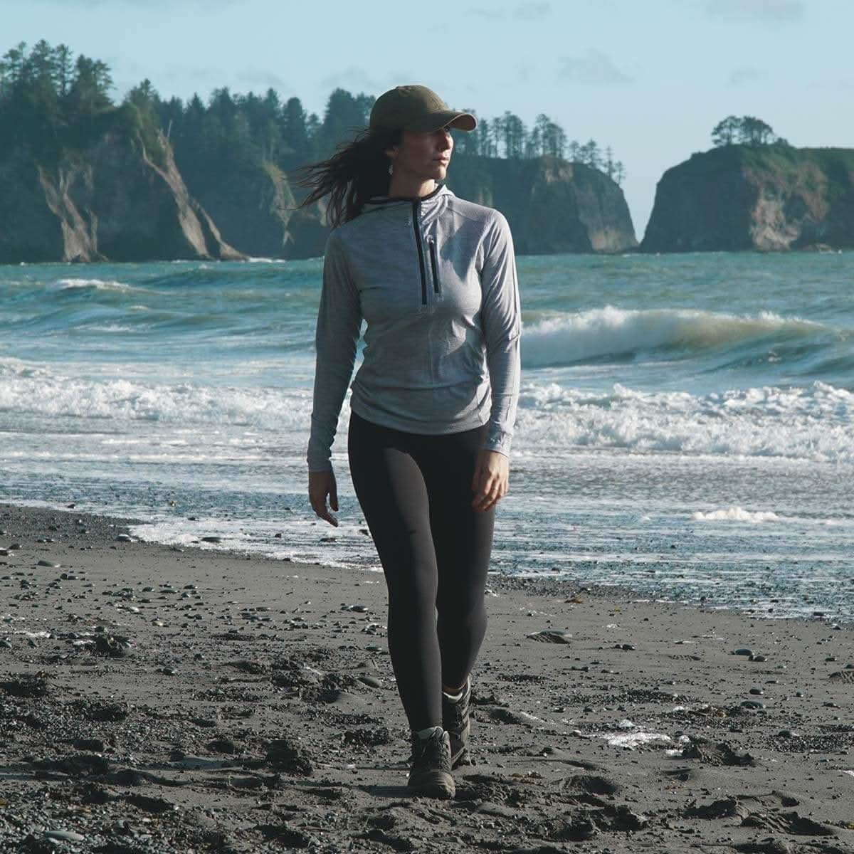 Microweight - Women's Wool 1/4 Zip Sun Hoodie Woolverino - My Men's Shop