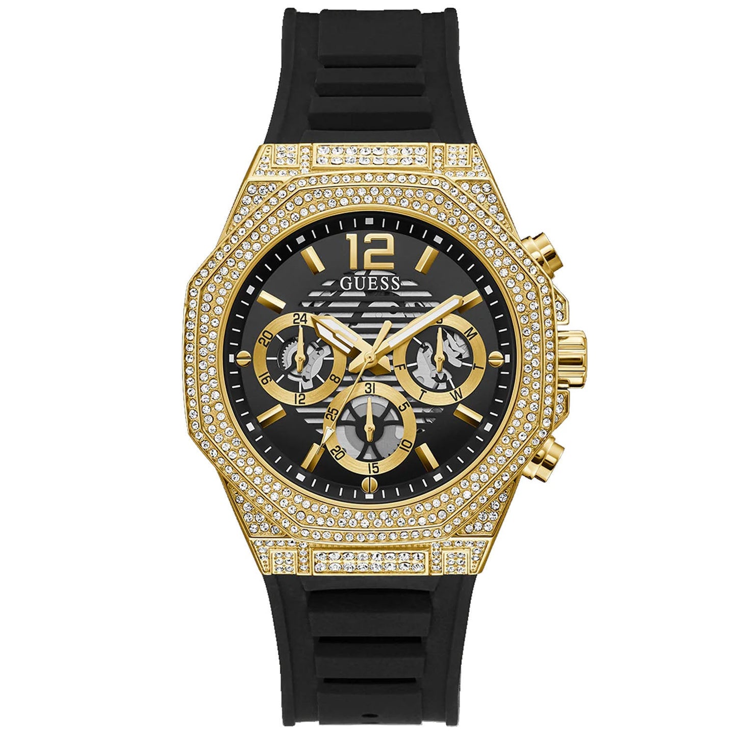 Guess para Hombre Momentum Negro Tono Dorado Multifunción