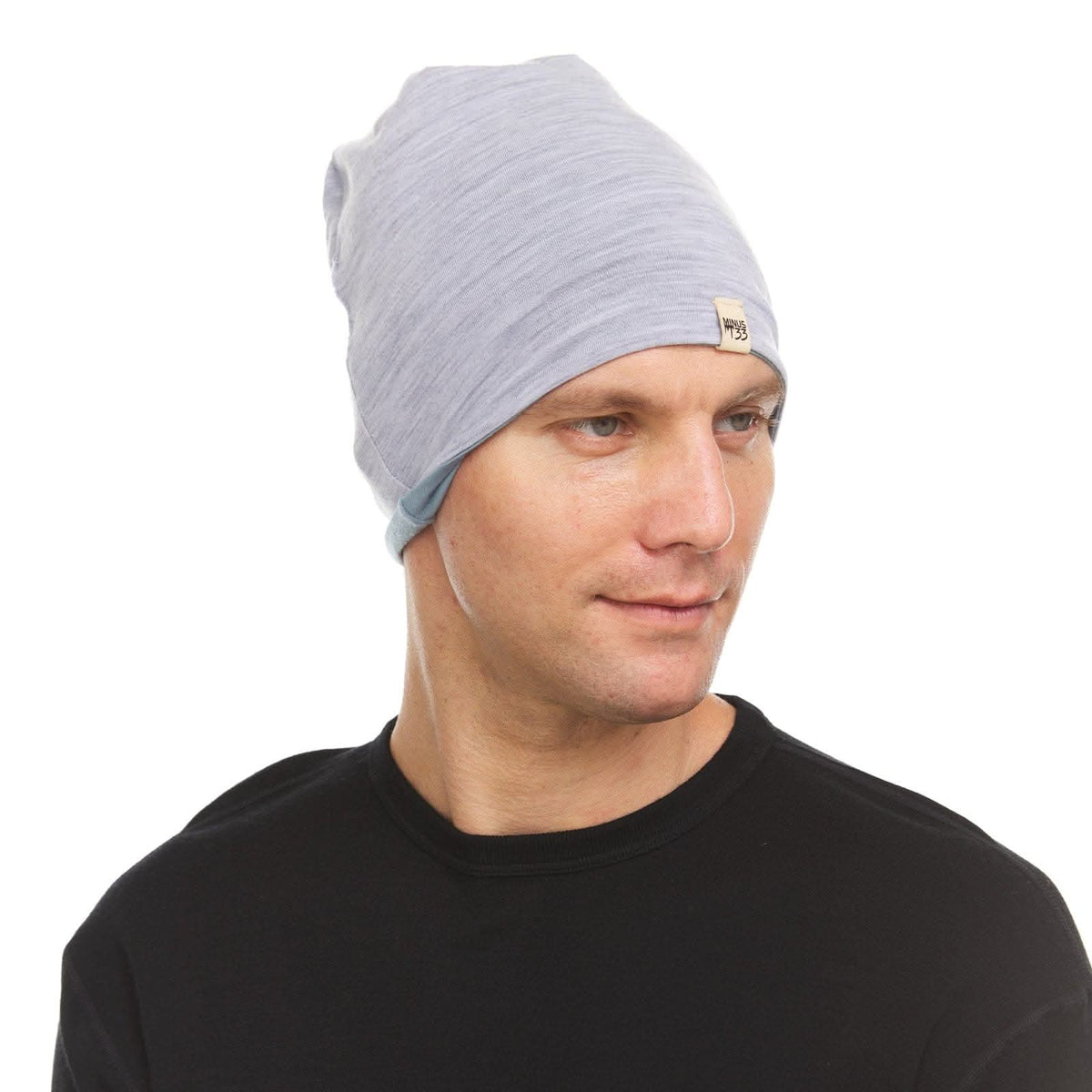 Gorro reversible de lana de peso micro - Woolverino