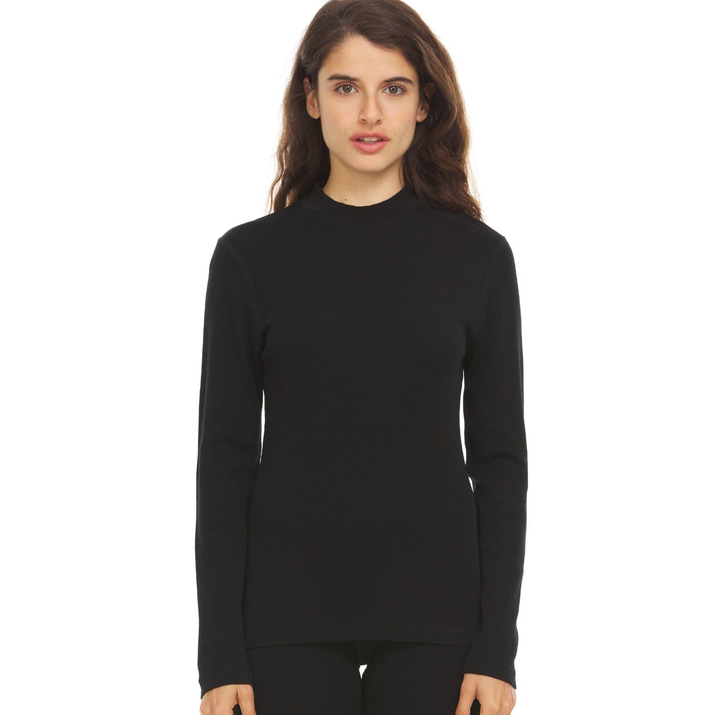 Midweight - Women's Long Sleeve Mock Neck 100% Merino Wool - My Men's Shop