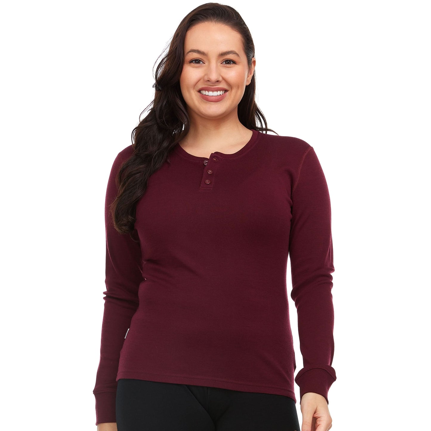 Midweight - Women's Long Sleeve Henley 100% Merino Wool - My Men's Shop