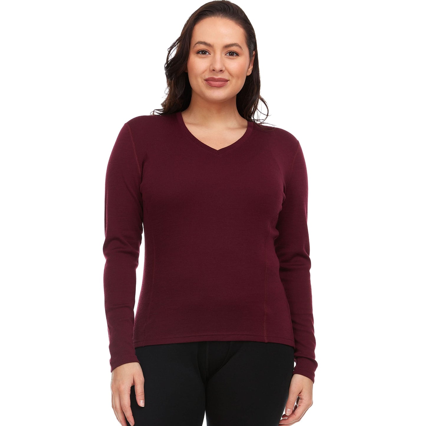 Midweight - Women's Long Sleeve V-Neck Sweater 100% Merino Wool - My Men's Shop
