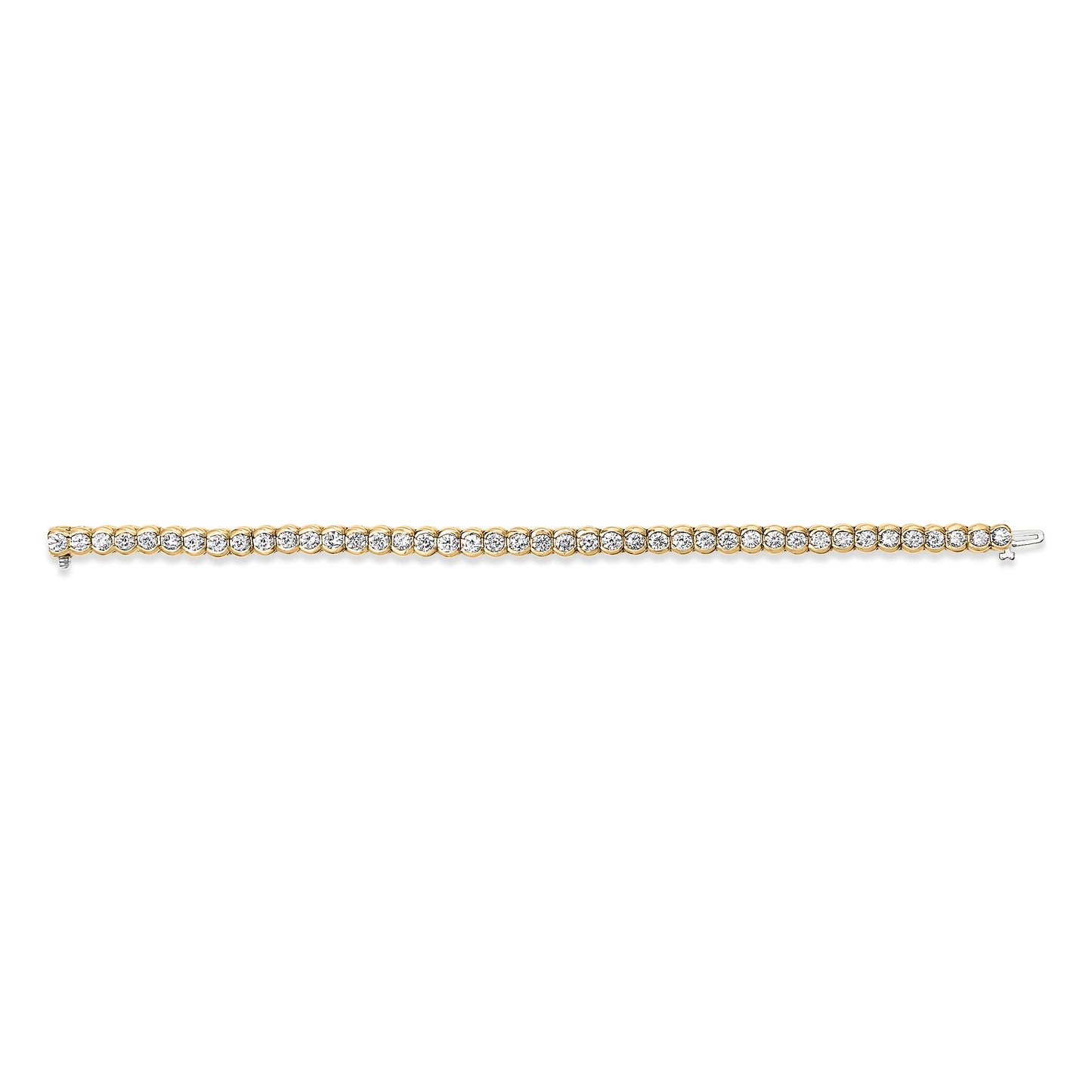 Pulsera tenis de oro amarillo de 14 quilates con diamantes de 8,00 quilates engastados a media bisel (color H-I, claridad SI2-I1) - 7 pulgadas