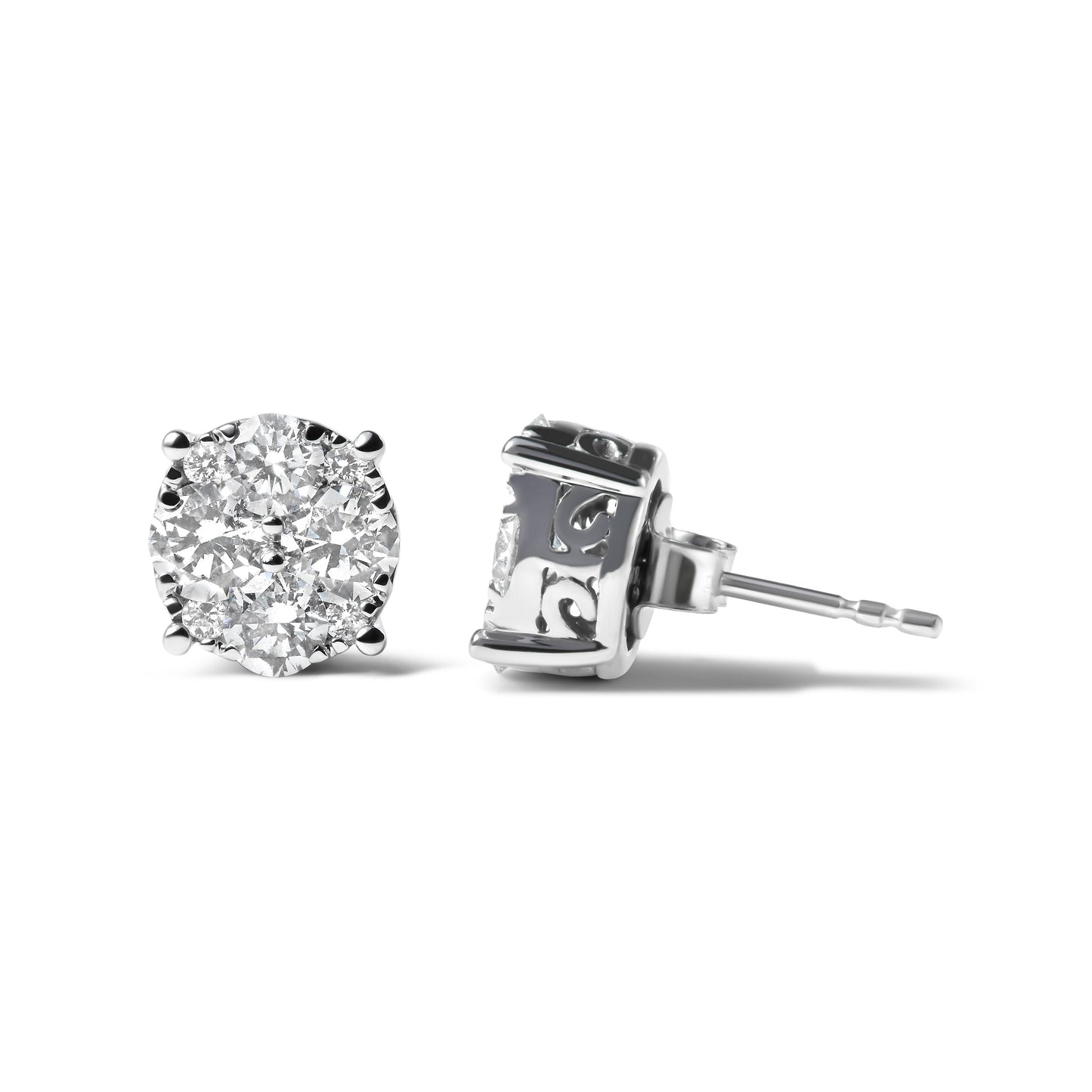 Pendientes de oro blanco de 14 quilates con diamantes de laboratorio de 2,00 quilates en total (color G-H, claridad VS1-VS2)