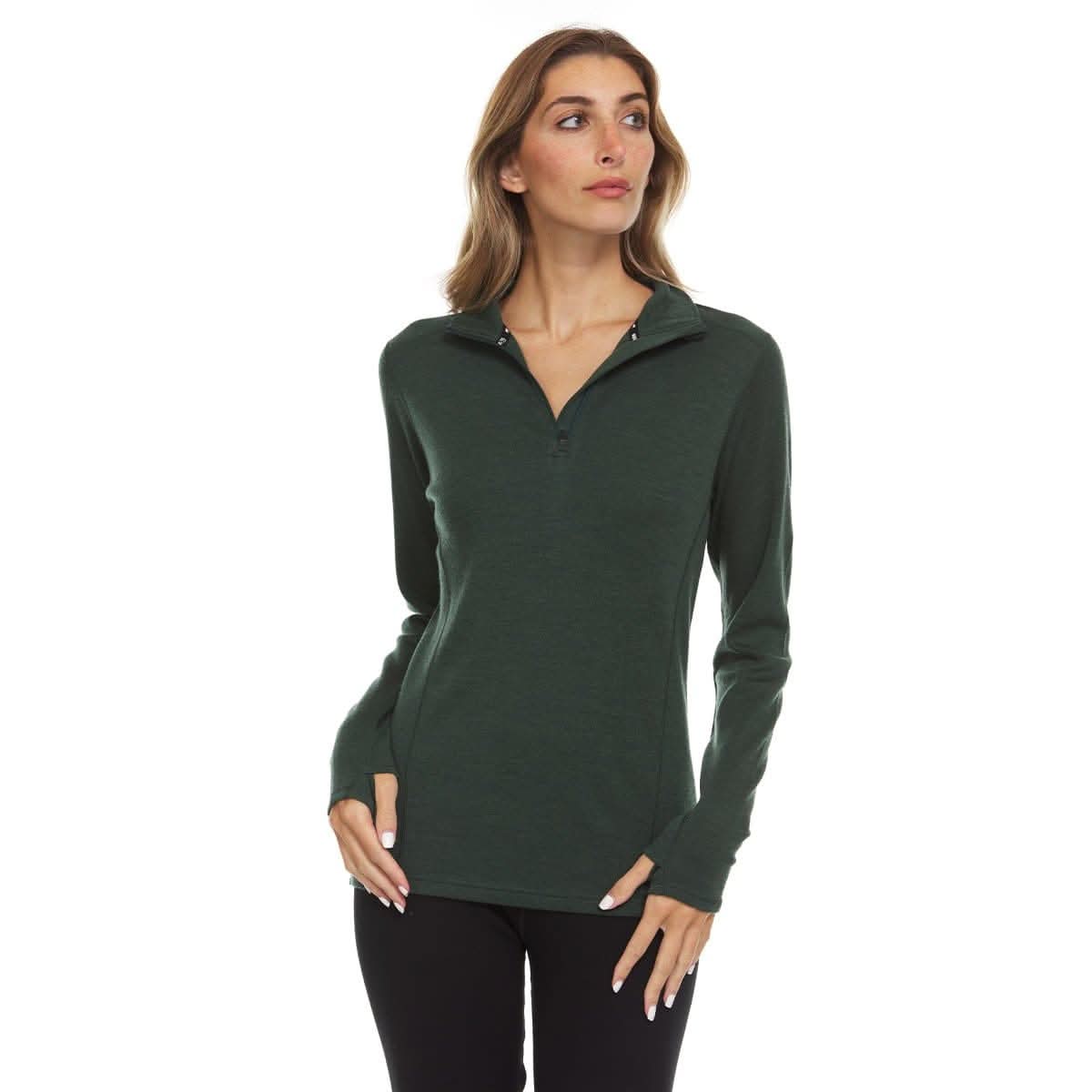 Midweight - Sequoia Women's 1/4 Zip 100% Merino Wool - My Men's Shop