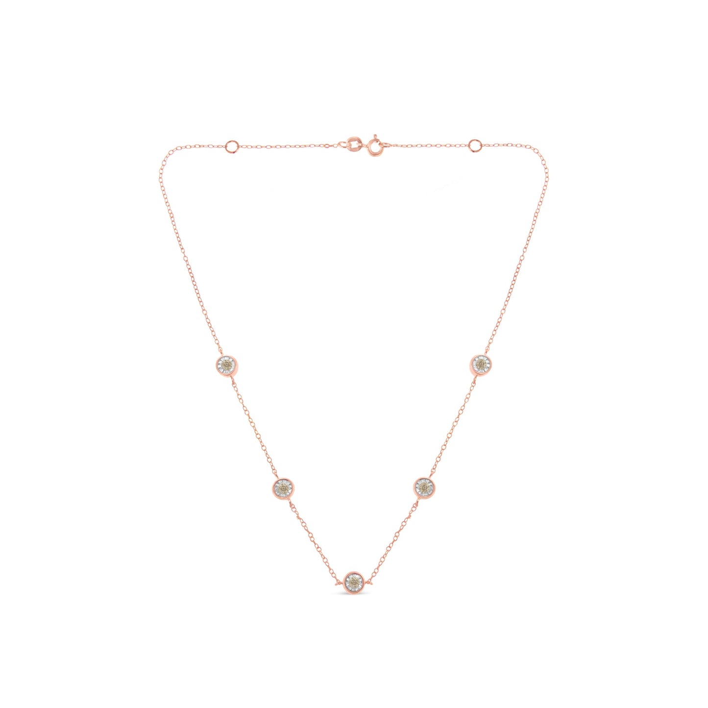 Collar de plata de ley chapado en oro amarillo con diamantes (1/2 cttw, color K-L, claridad I2-I3)