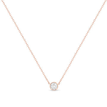Collar con colgante biselado de diamantes de 0,50 quilates en plata de ley .925 de 45,72 cm (color I-J, claridad I2-I3)
