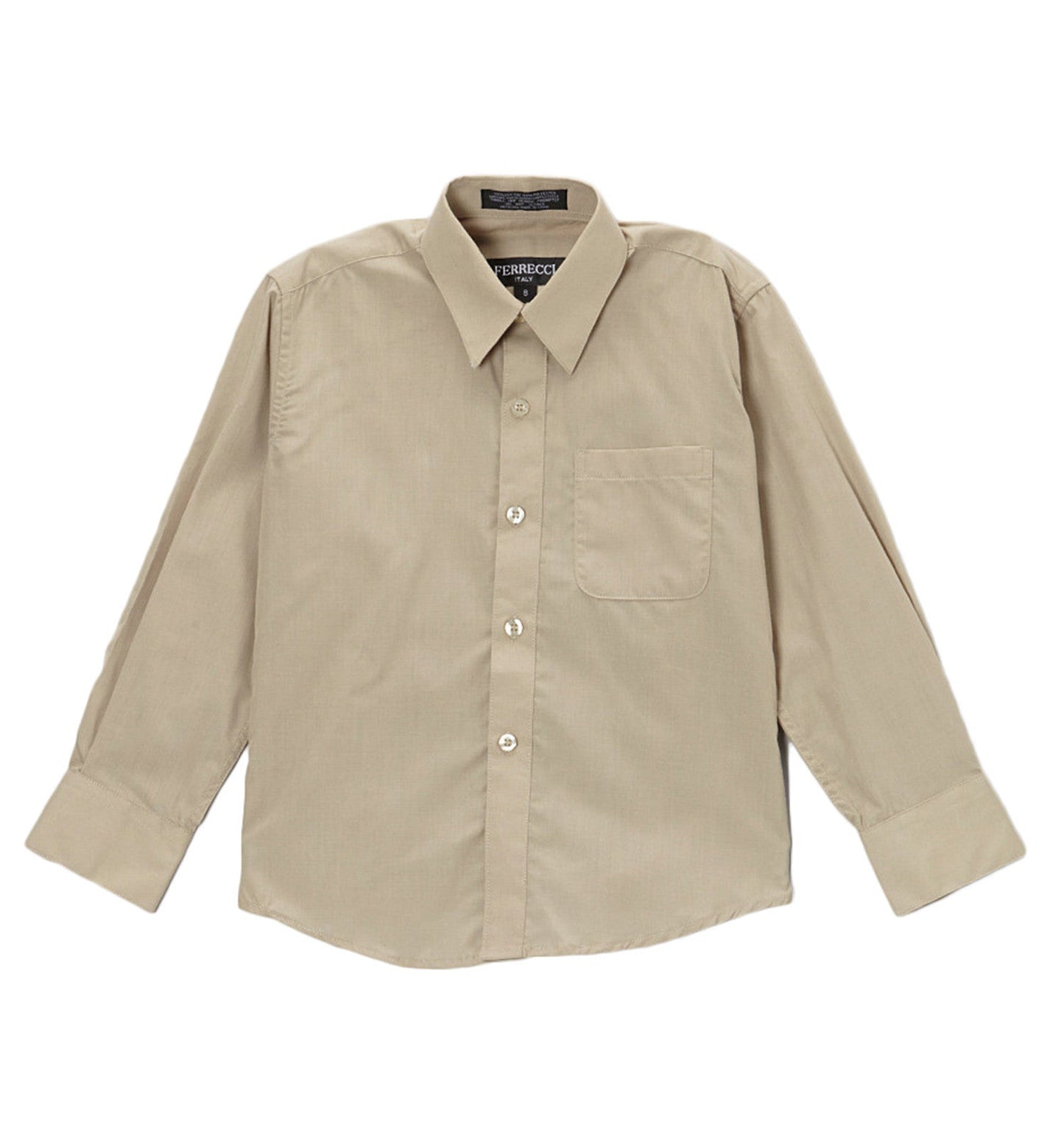 Ferrecci Boys Cotton Blend Khaki Dress Shirt