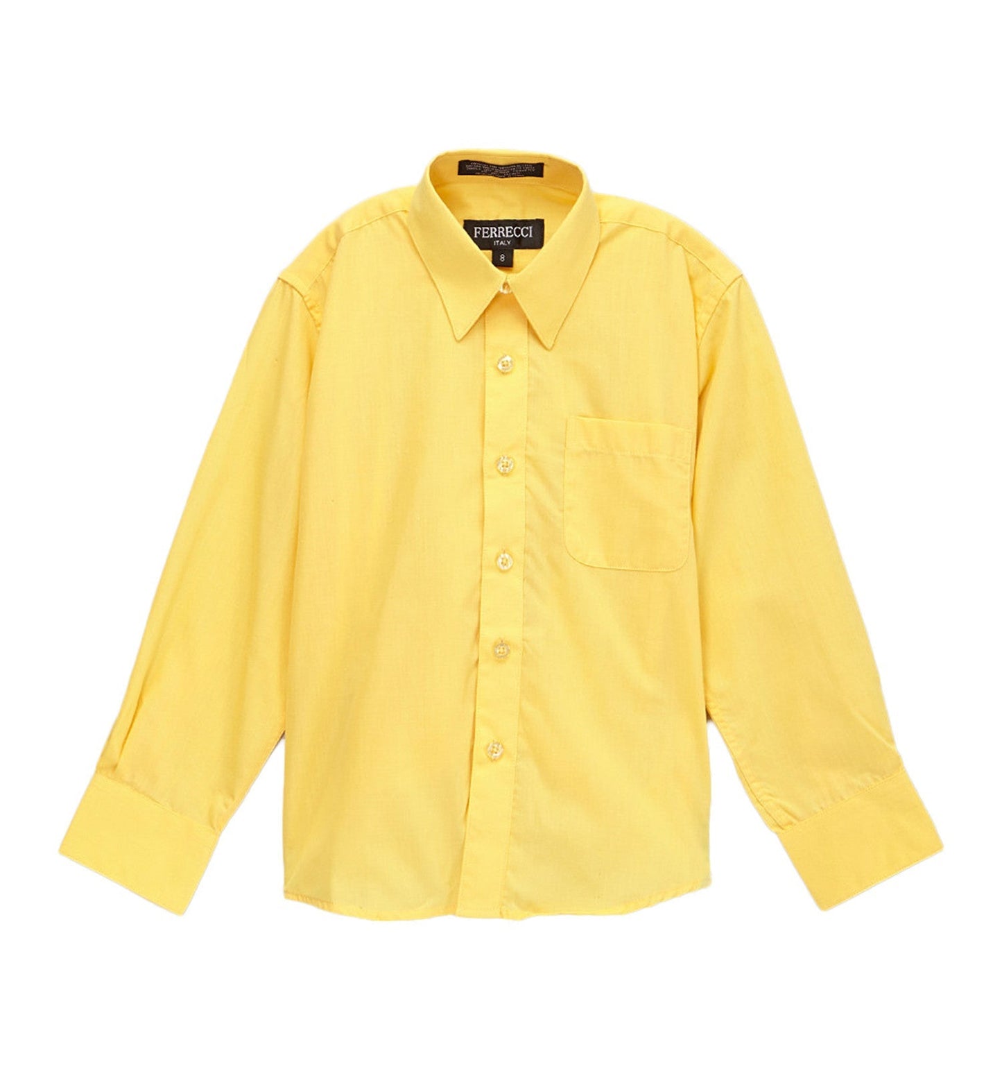 Ferrecci Boys Cotton Blend Dark Yellow Dress Shirt
