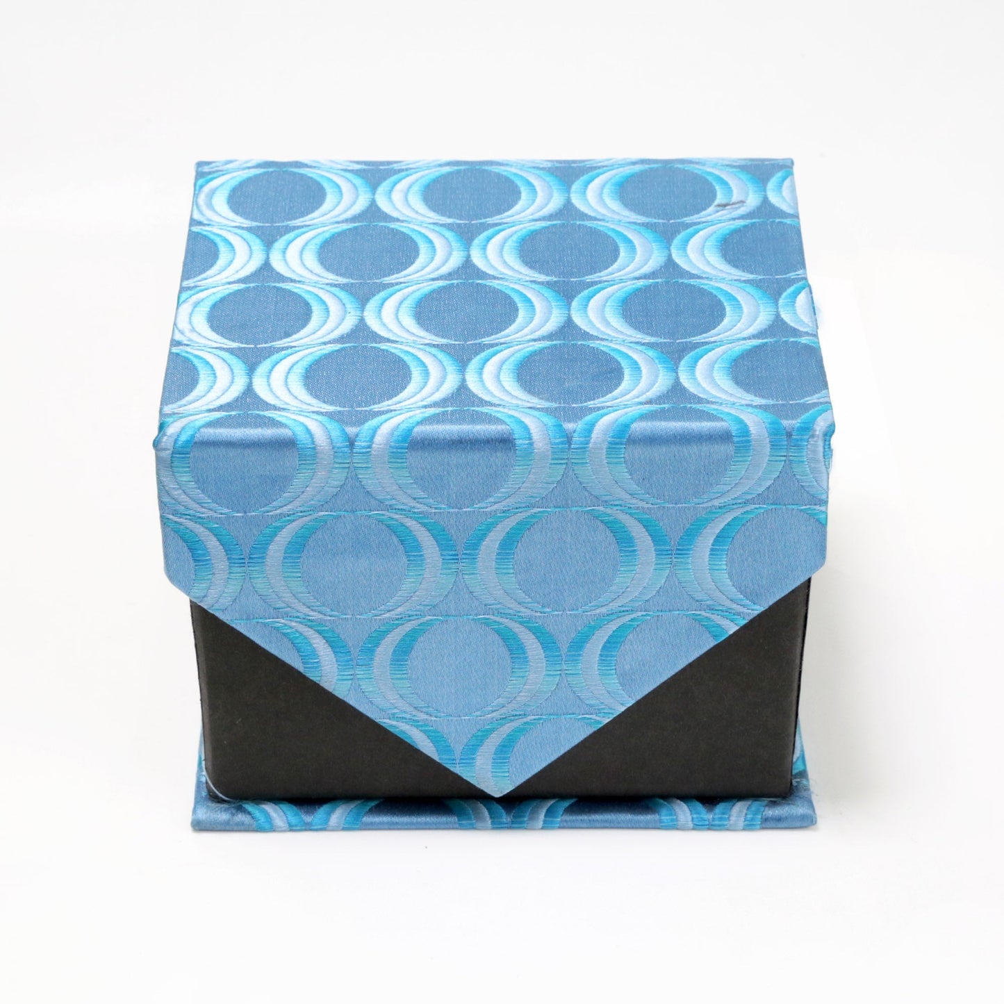 Men's Blue Round Geometric Design 4-pc Necktie Box Set