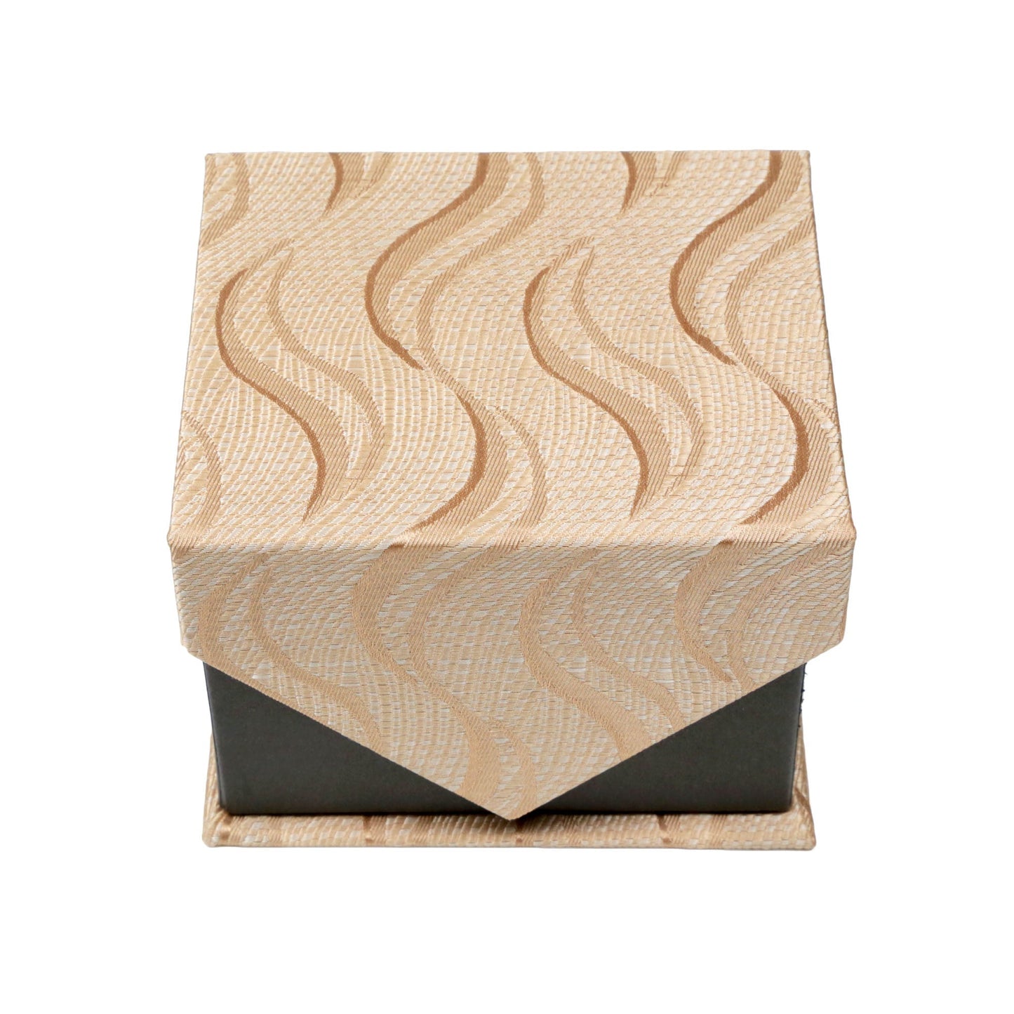 Men's Tan-Brown Wavy Pattern Design 4-pc Necktie Box Set
