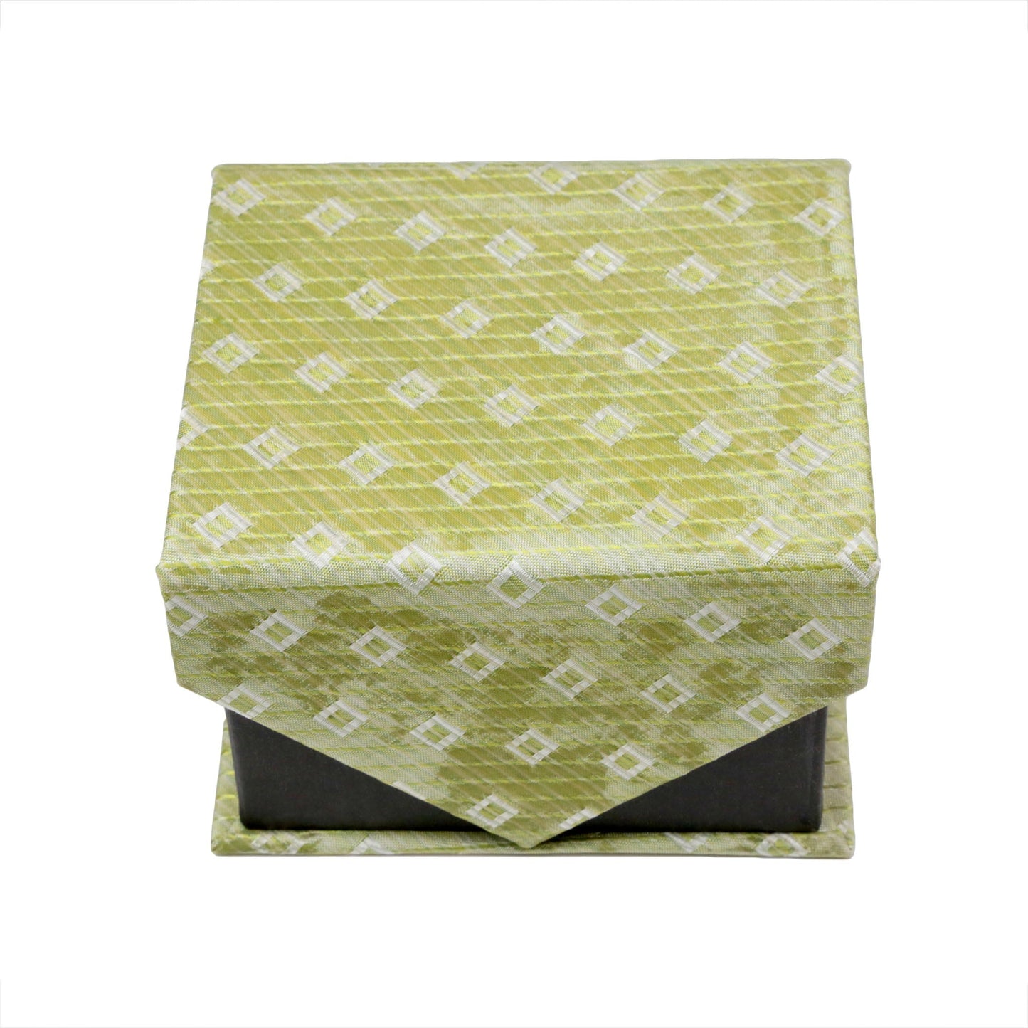 Men's Green-Green Striped Pattern Design 4-pc Necktie Box Set