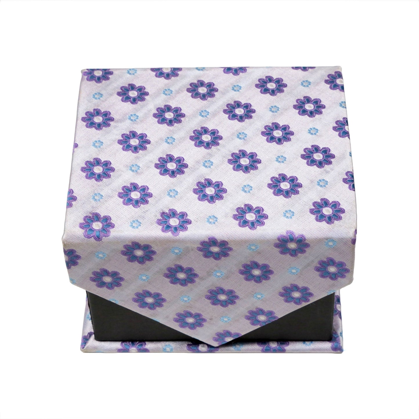 Men's Funky Purple Floral Pattern Design 4-pc Necktie Box Set