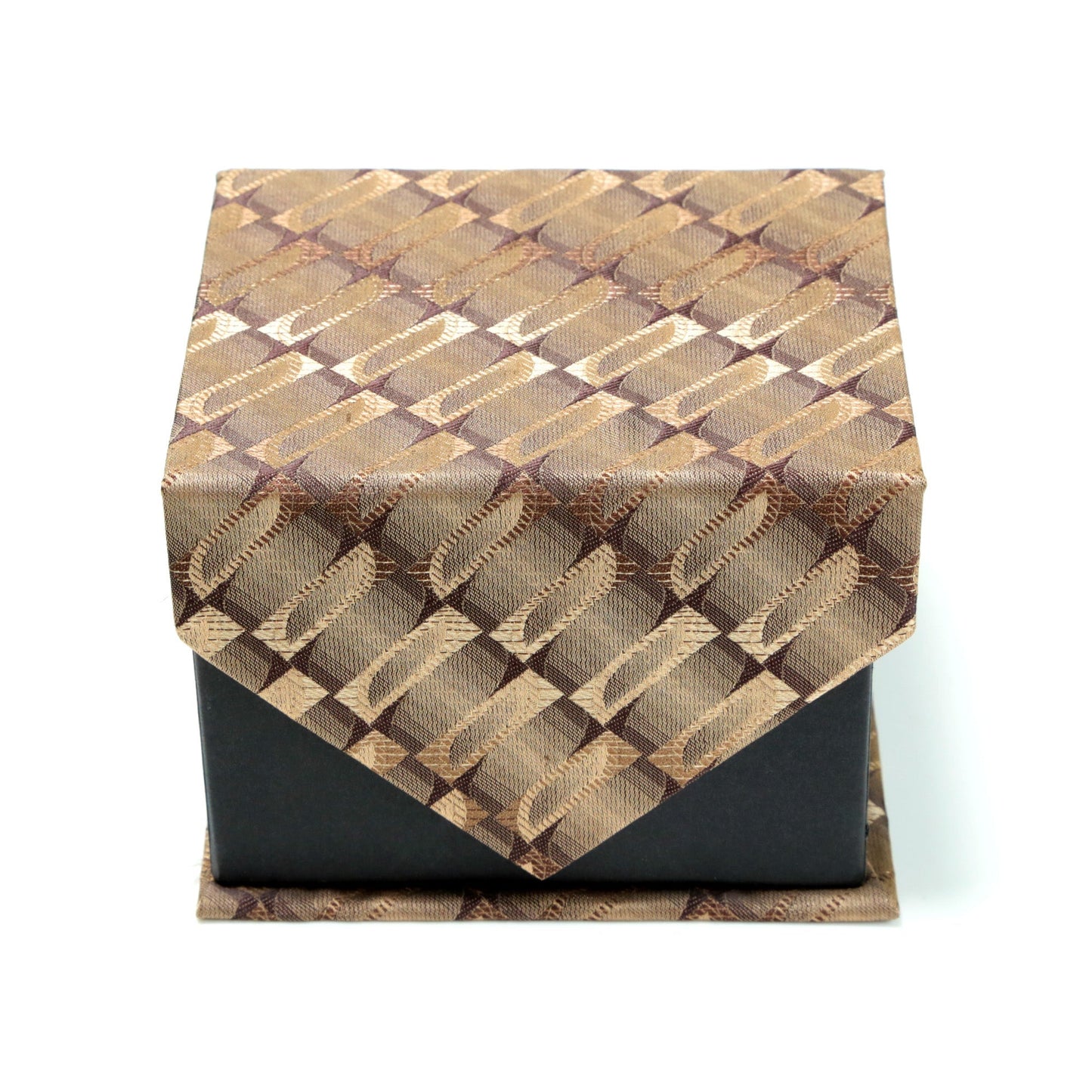 Men's Funky Brown Geometric Design 4-pc Necktie Box Set