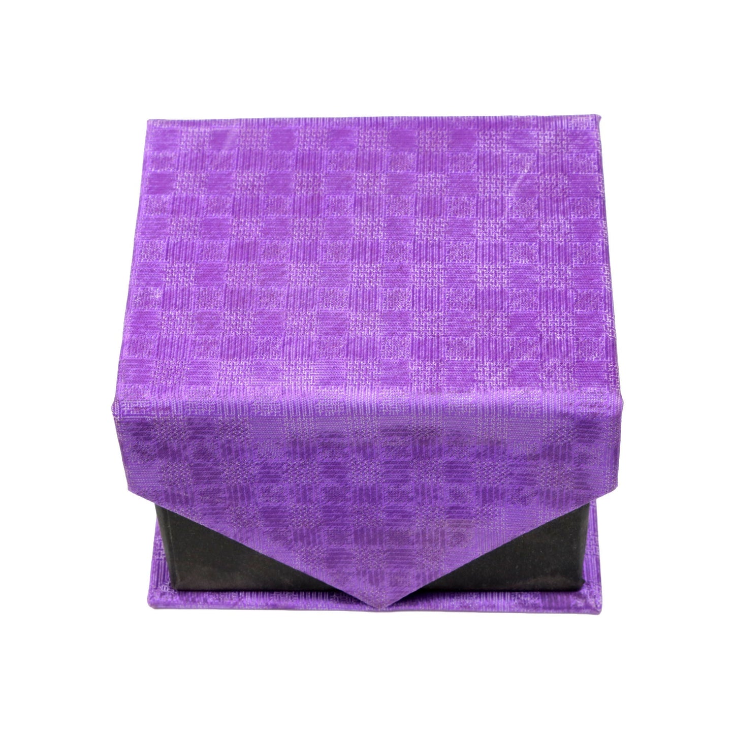 Men's Purple Boxy Geometric Pattern Design 4-pc Necktie Box Set