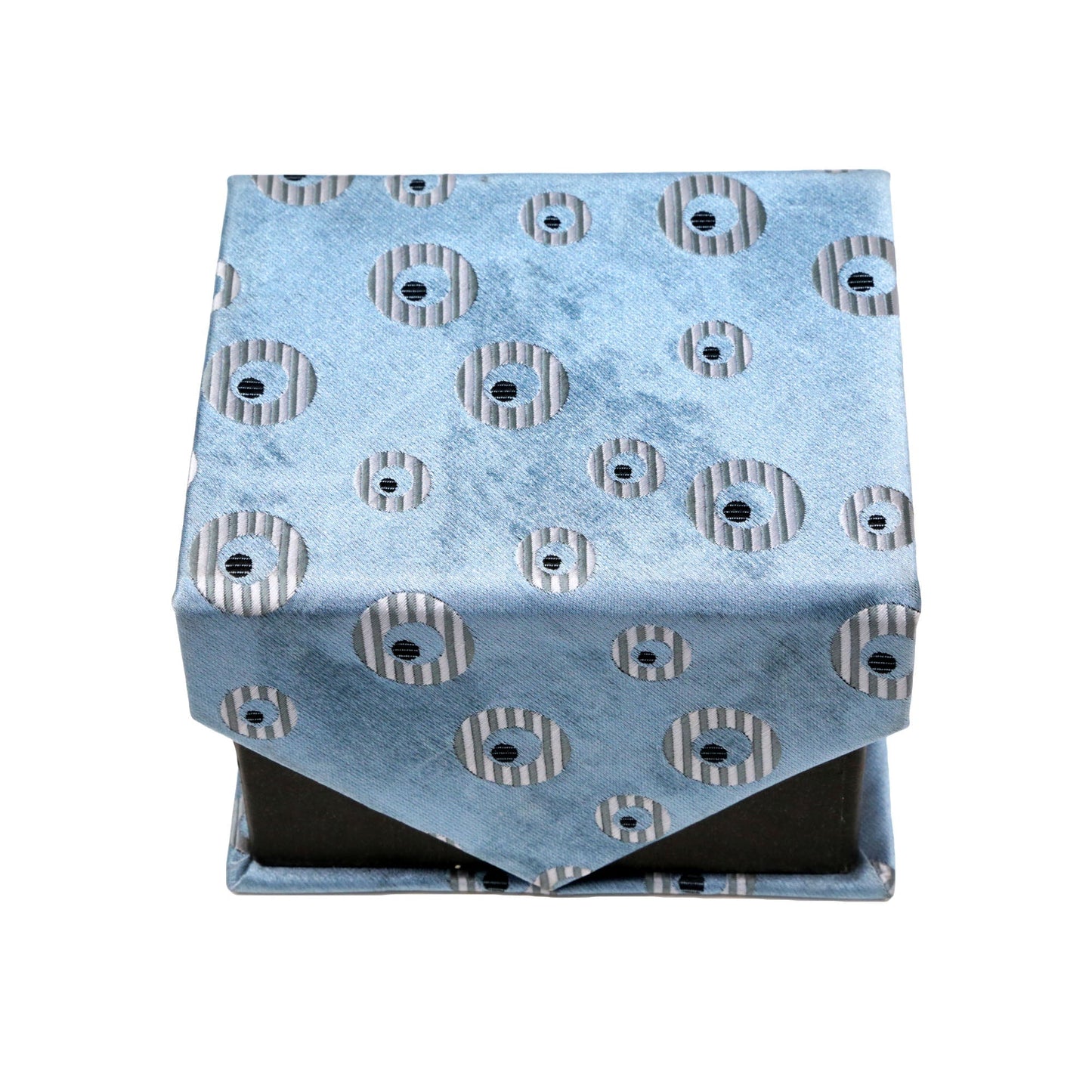 Men's Blue Geometric Pattern Design 4-pc Necktie Box Set