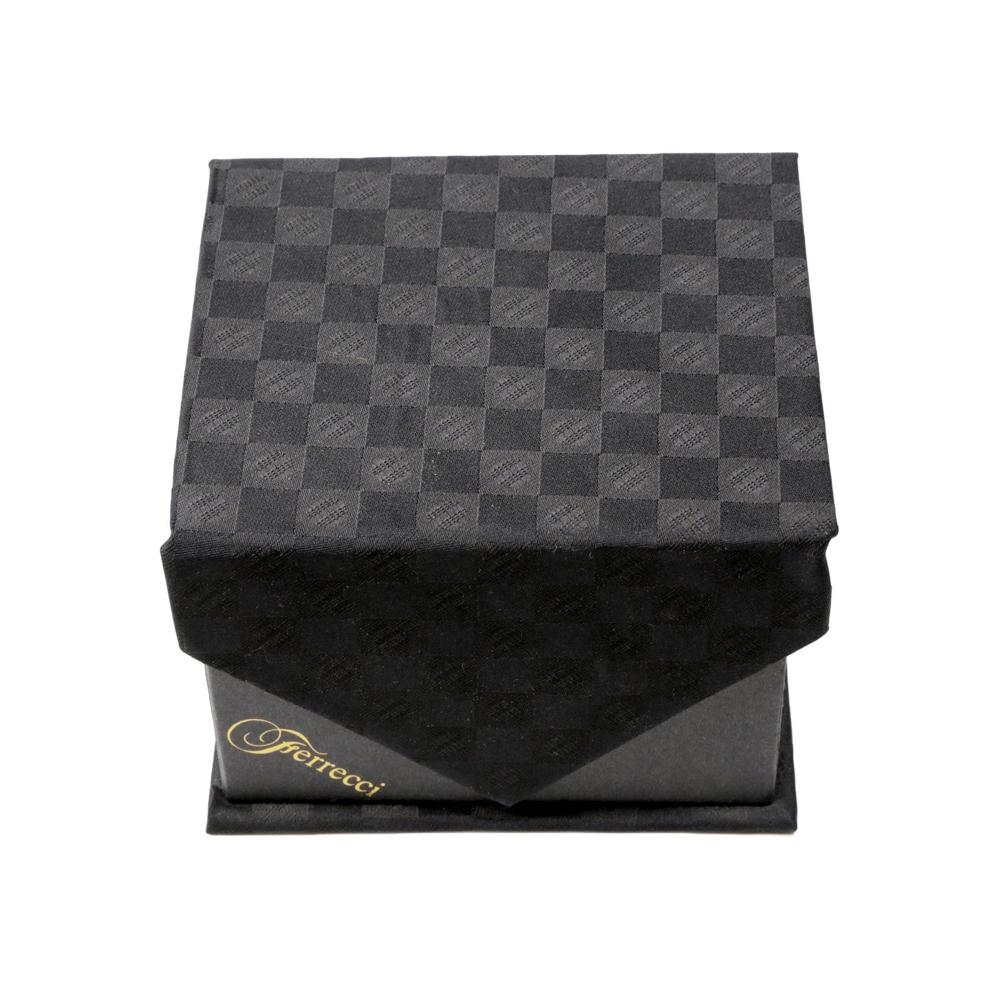 Men's Modern Black on Black Checkered Design 4-pc Necktie Box Set