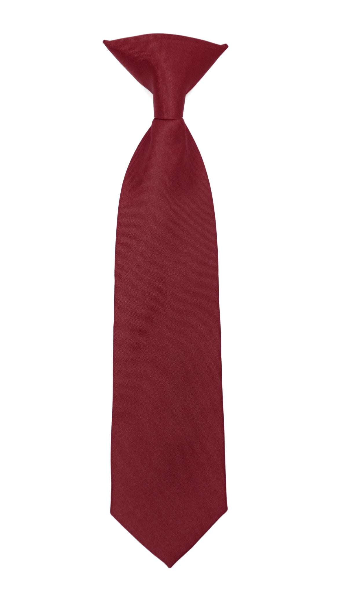 Boys 13" Premium Burgundy Clip On Necktie