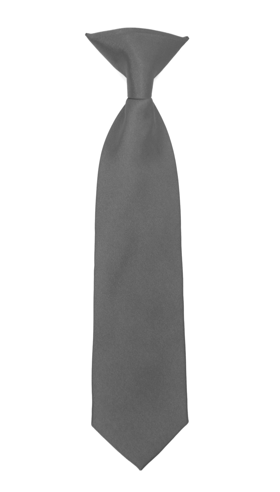 Boys 13" Premium Grey Clip On Necktie