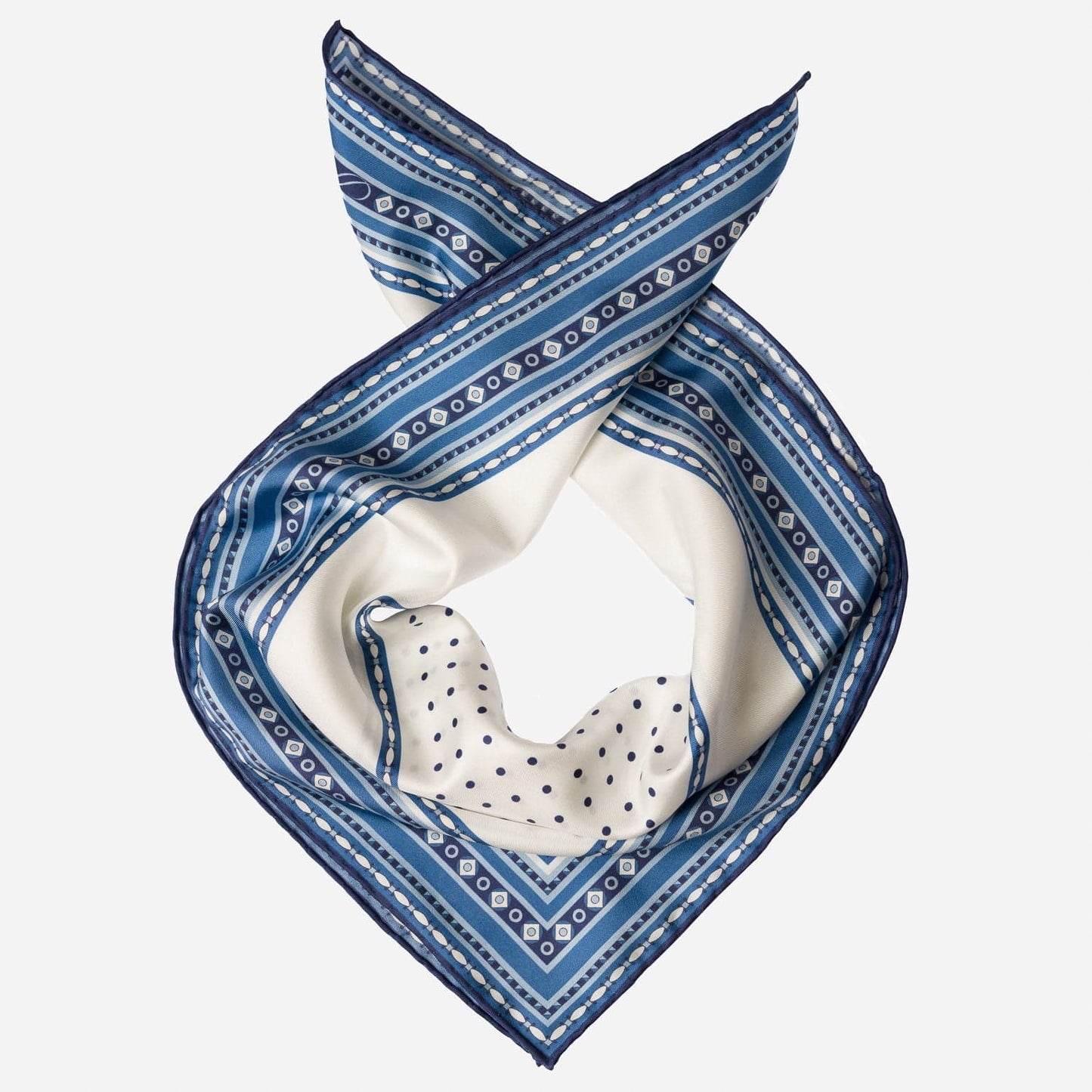 Verona - Silk Neckerchief - White & Blue - My Men's Shop