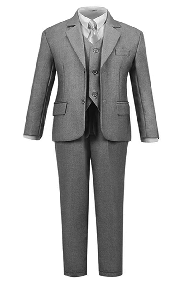 Ferrecci Boys Light Grey 5-Piece Suit Set β Formal Kids Suit (JAX JR)