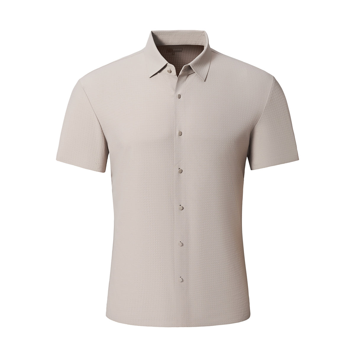 Stitchless Stretch Poplin SS Shirt KHAKI - My Men's Shop