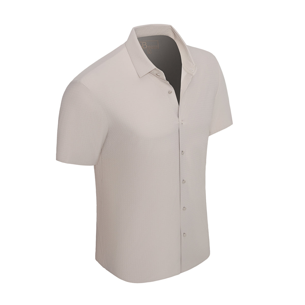 Stitchless Stretch Poplin SS Shirt KHAKI - My Men's Shop
