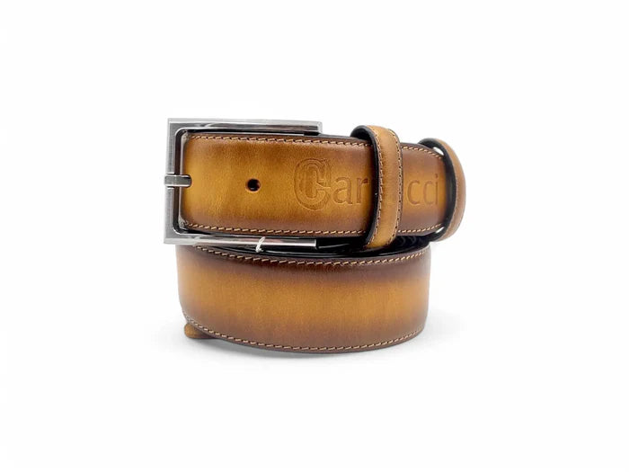 Burnished Calfskin Leather Belt