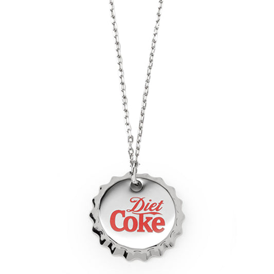 Diet Coke Bottle Cap Red Necklace