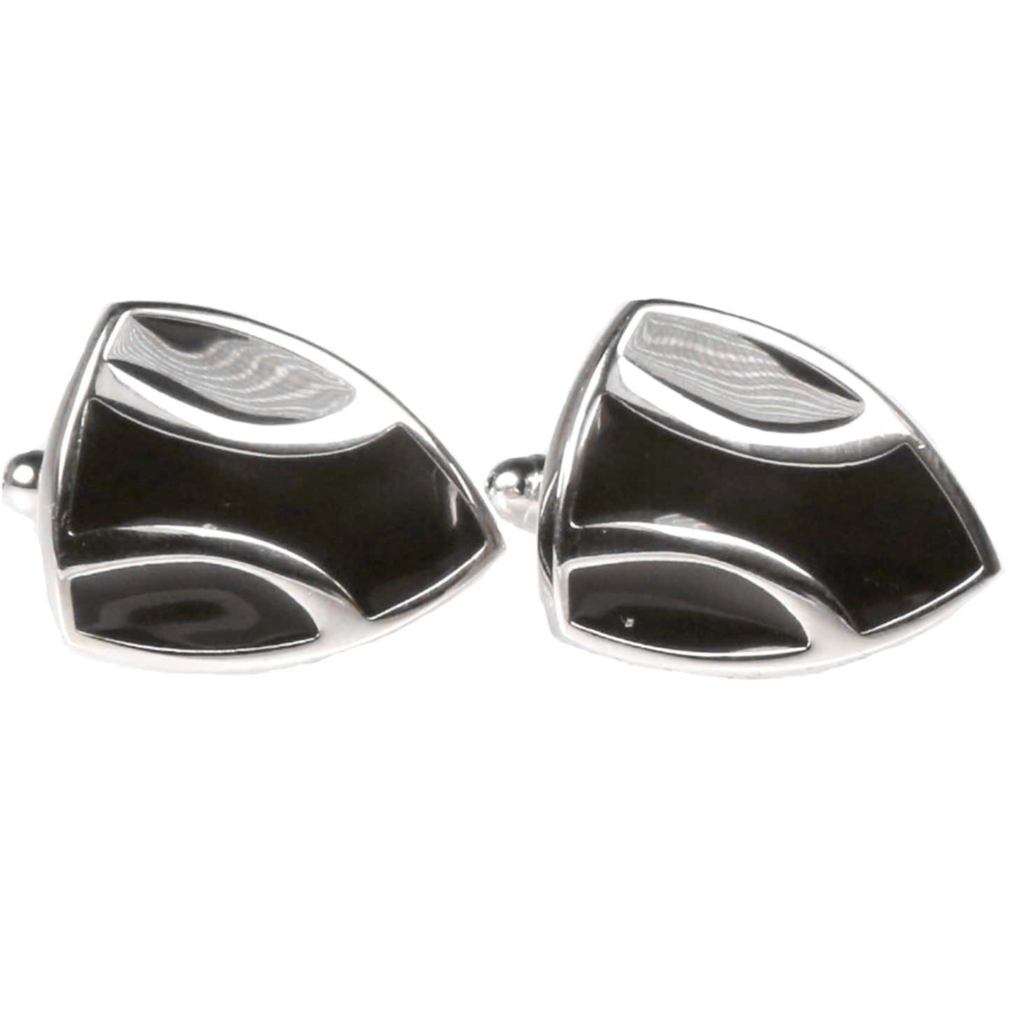 Silvertone Novelty Shield Cufflinks with Jewelry Box