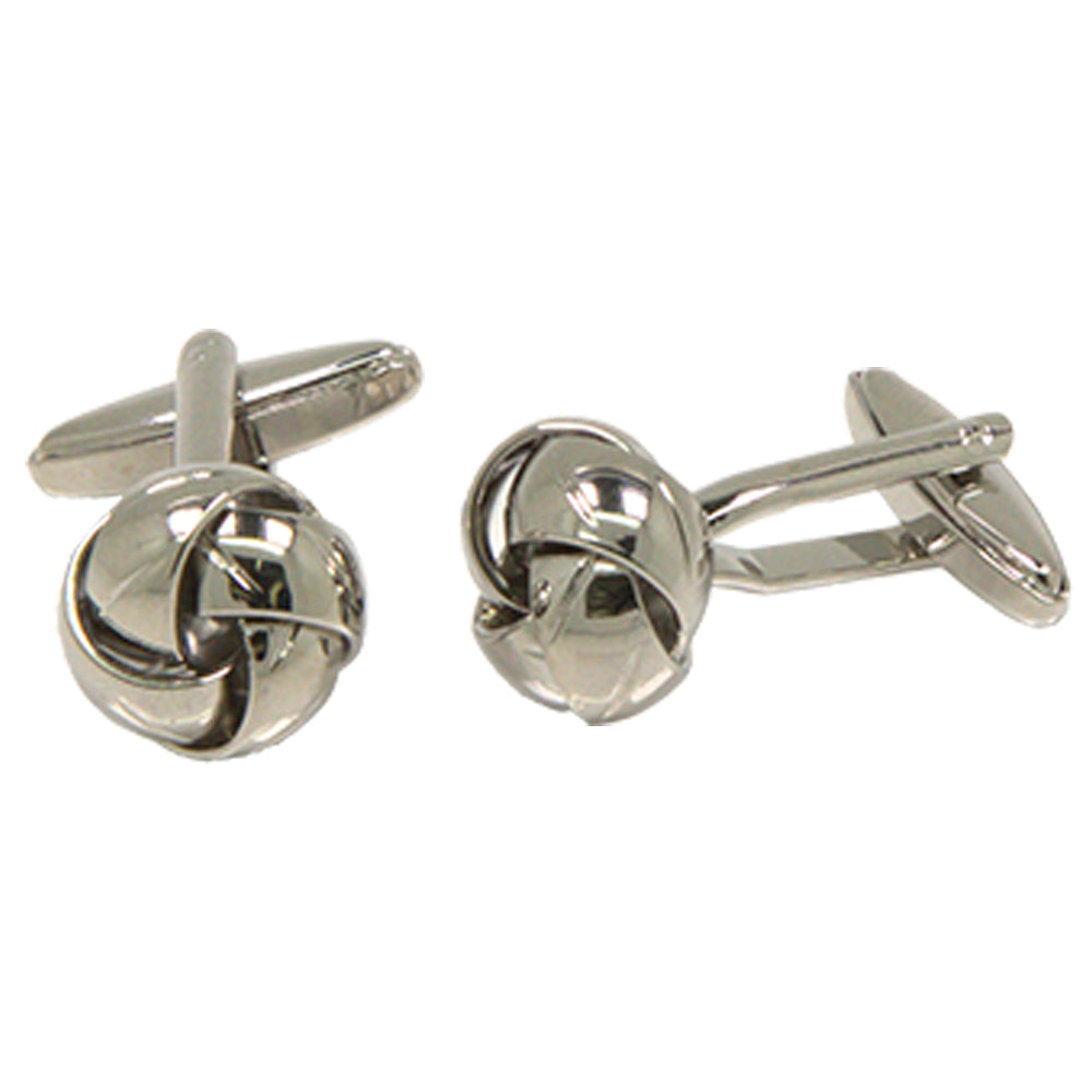 Men’s Silvertone Novelty Silver Knot Cufflinks