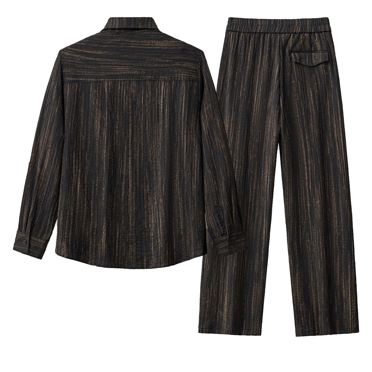 Canyon Set – Printed LS Shirt & Pleated pant BLACK - My Men's Shop