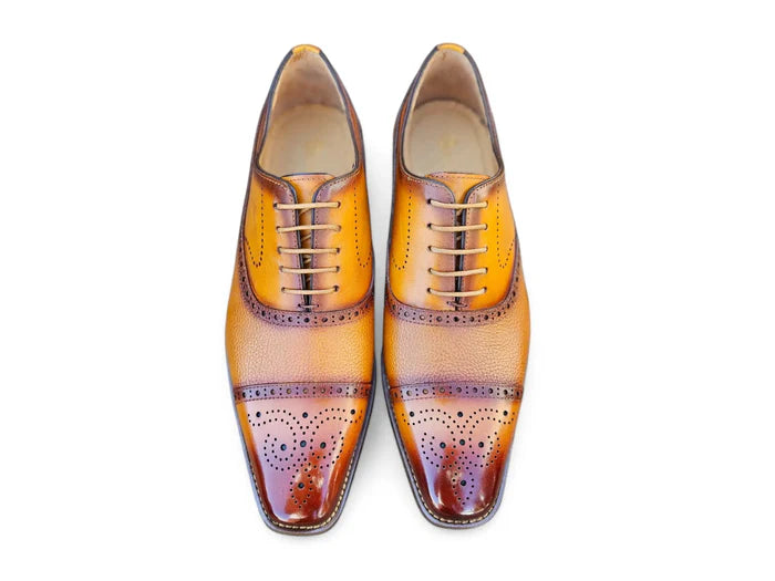 Cap Toe Oxford Leather Sole - My Men's Shop
