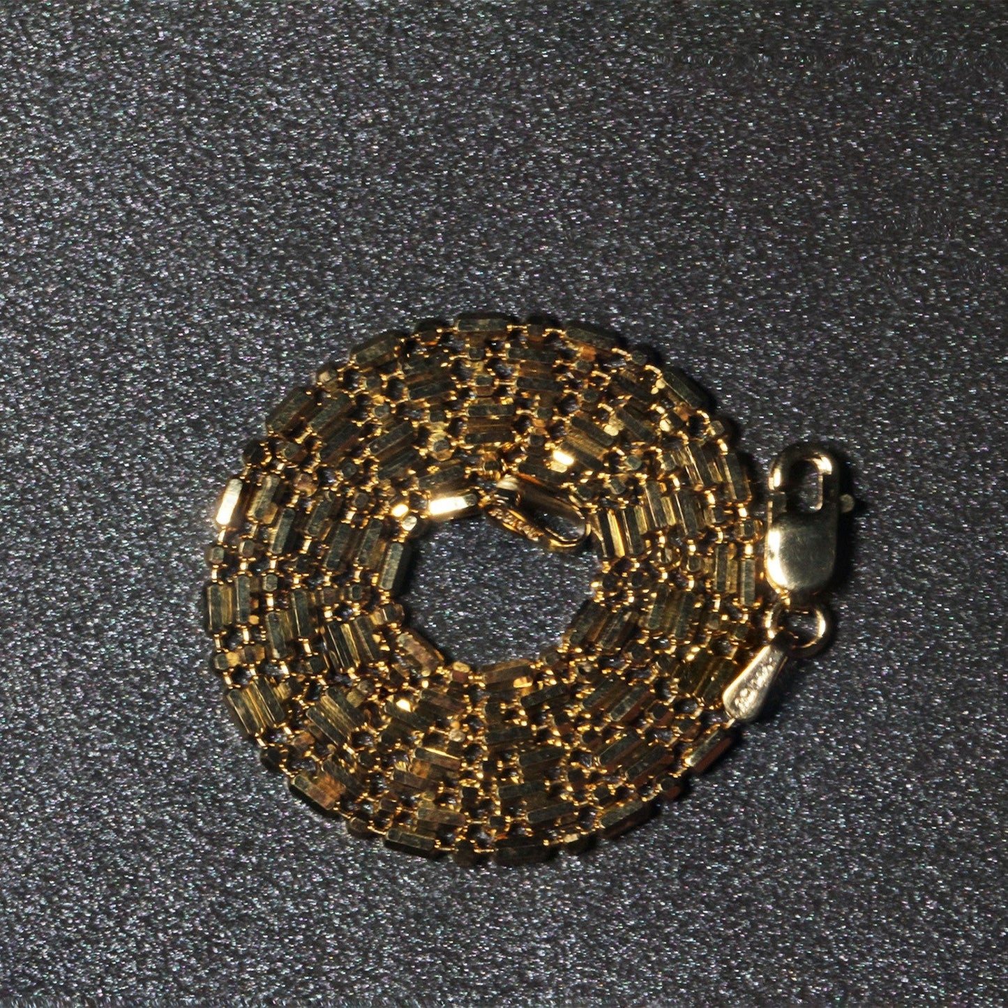 Cadena de Oro Amarillo de 14k con Cuentas Alternas Talladas con Diamante de 1.5mm