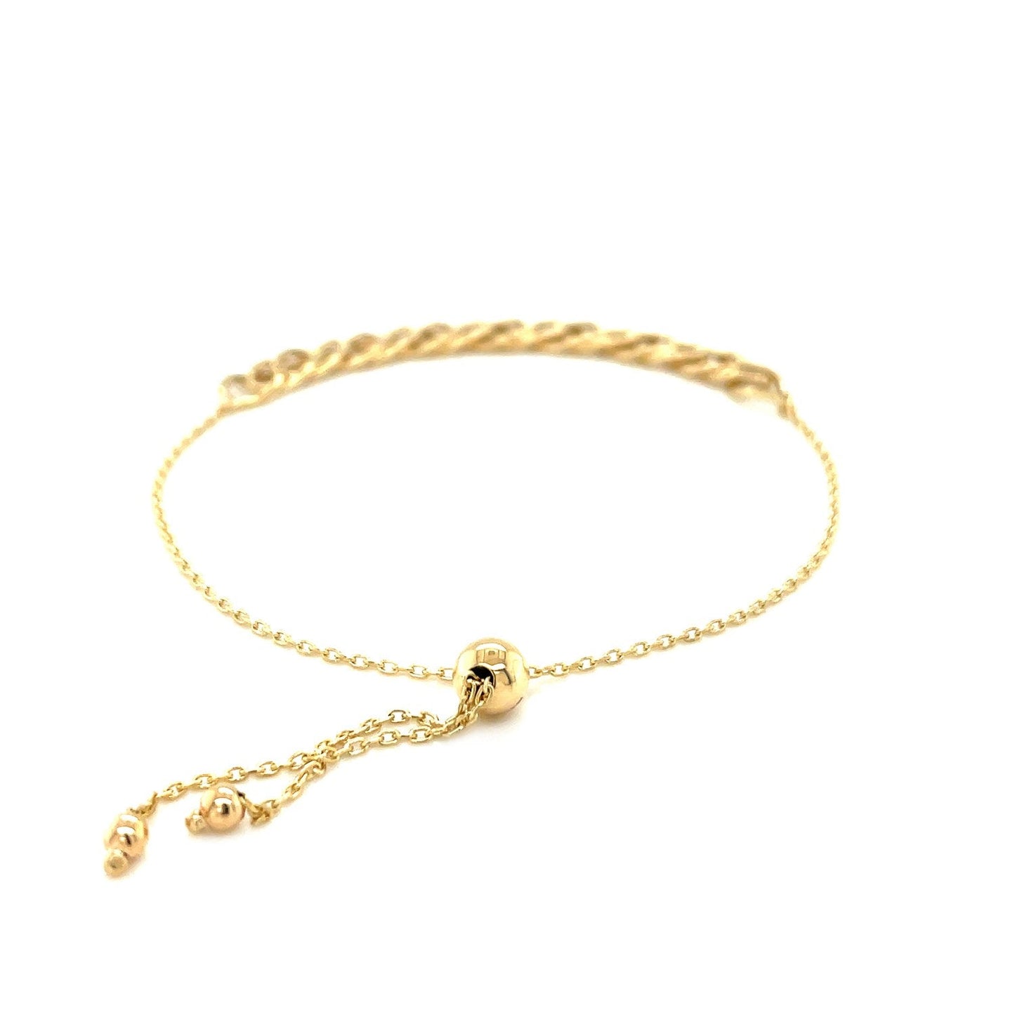 Pulsera de cadena ajustable en oro amarillo de 14k