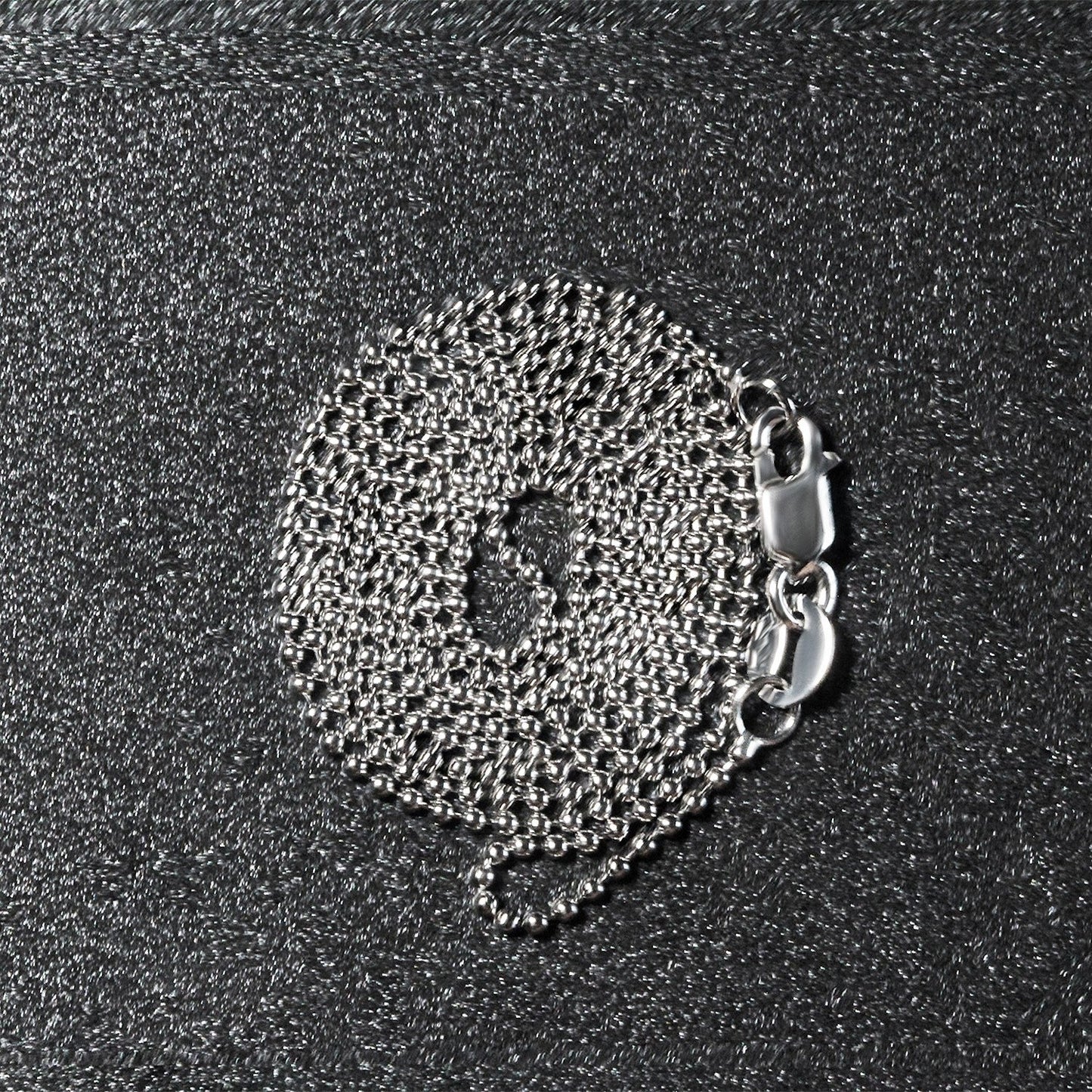 Cadena de bolas de oro blanco de 14k de 1.0mm