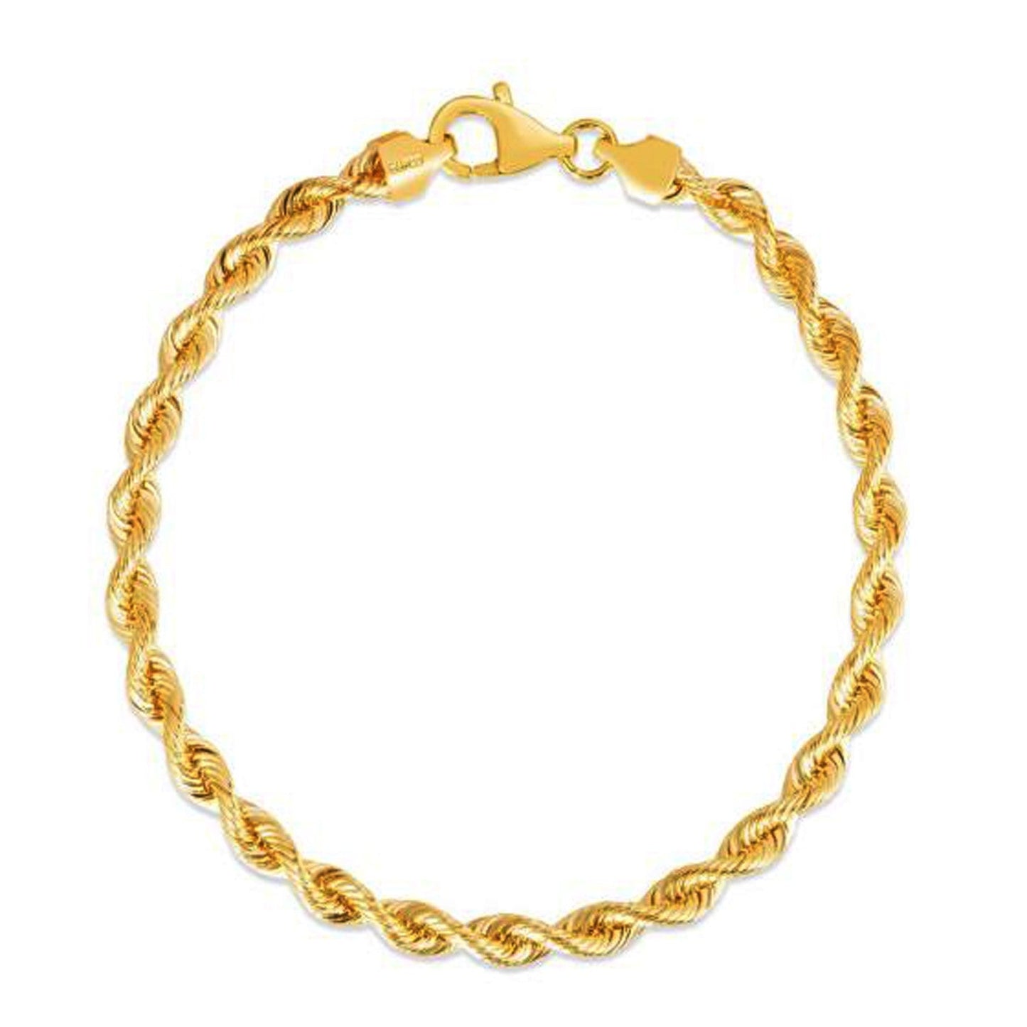 Pulsera Cadena de Soga de Seda en Oro Amarillo de 14k (4.30 mm)