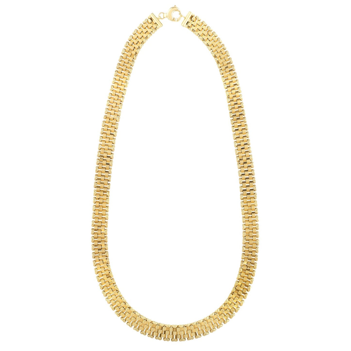 Gargantilla con eslabones de pantera facetados de oro amarillo de 14k