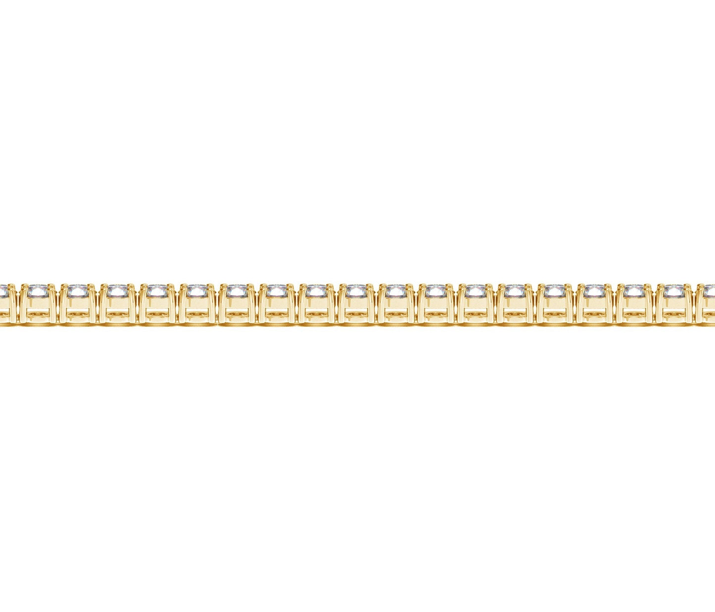 Pulsera de tenis de oro amarillo de 14 quilates con diamantes redondos cultivados en laboratorio (5 quilates en total F/G VS2/SI1)
