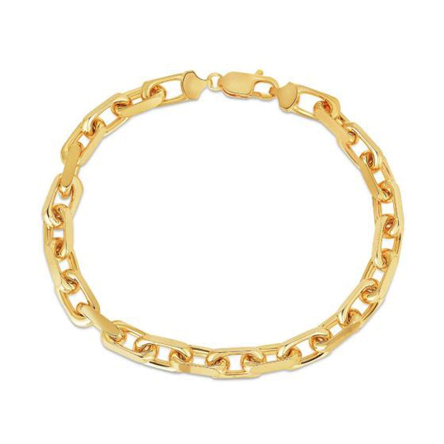 Pulsera de cadena de cable francés de oro amarillo de 14k (6.10 mm)
