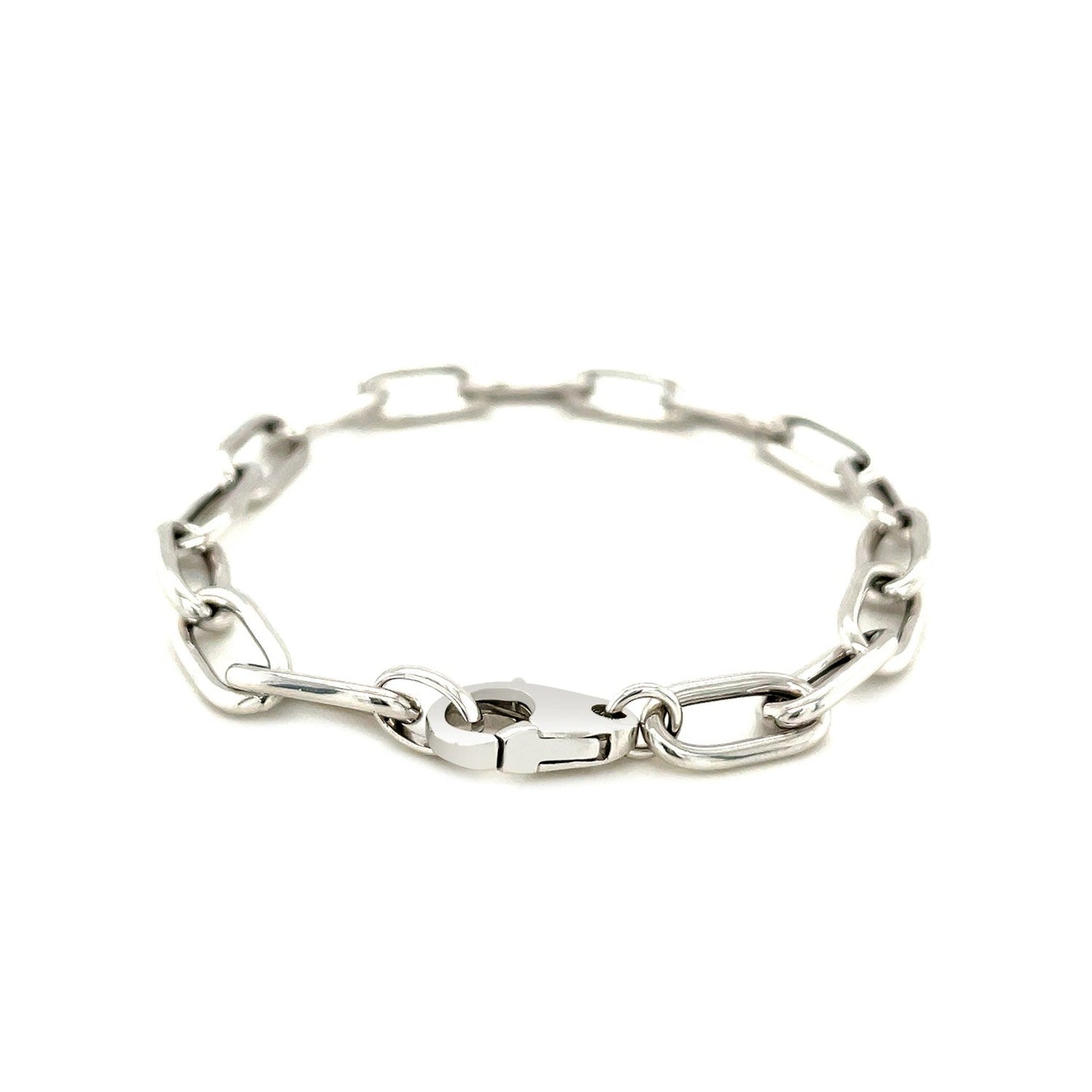 Pulsera de cadena de eslabones anchos de plata de ley