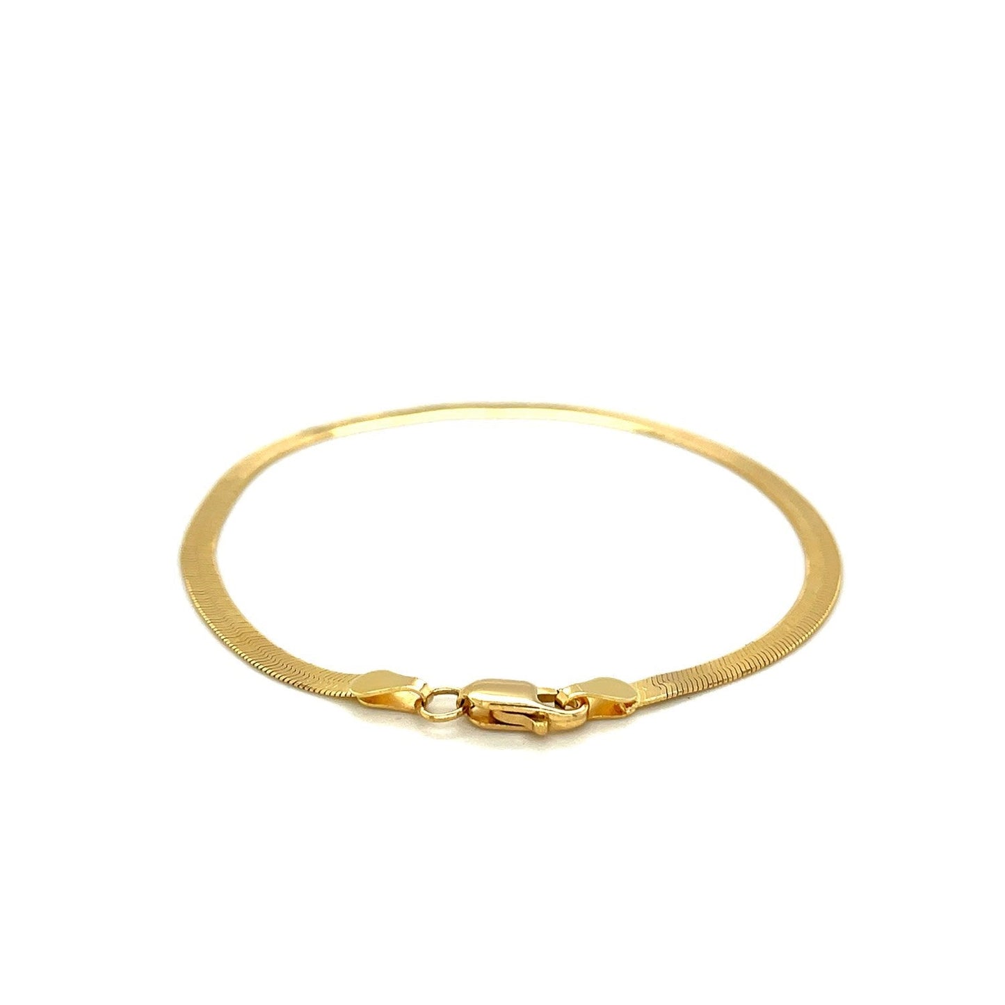 Tobillera de espiga superflexible de oro amarillo de 14k y 1,5 mm