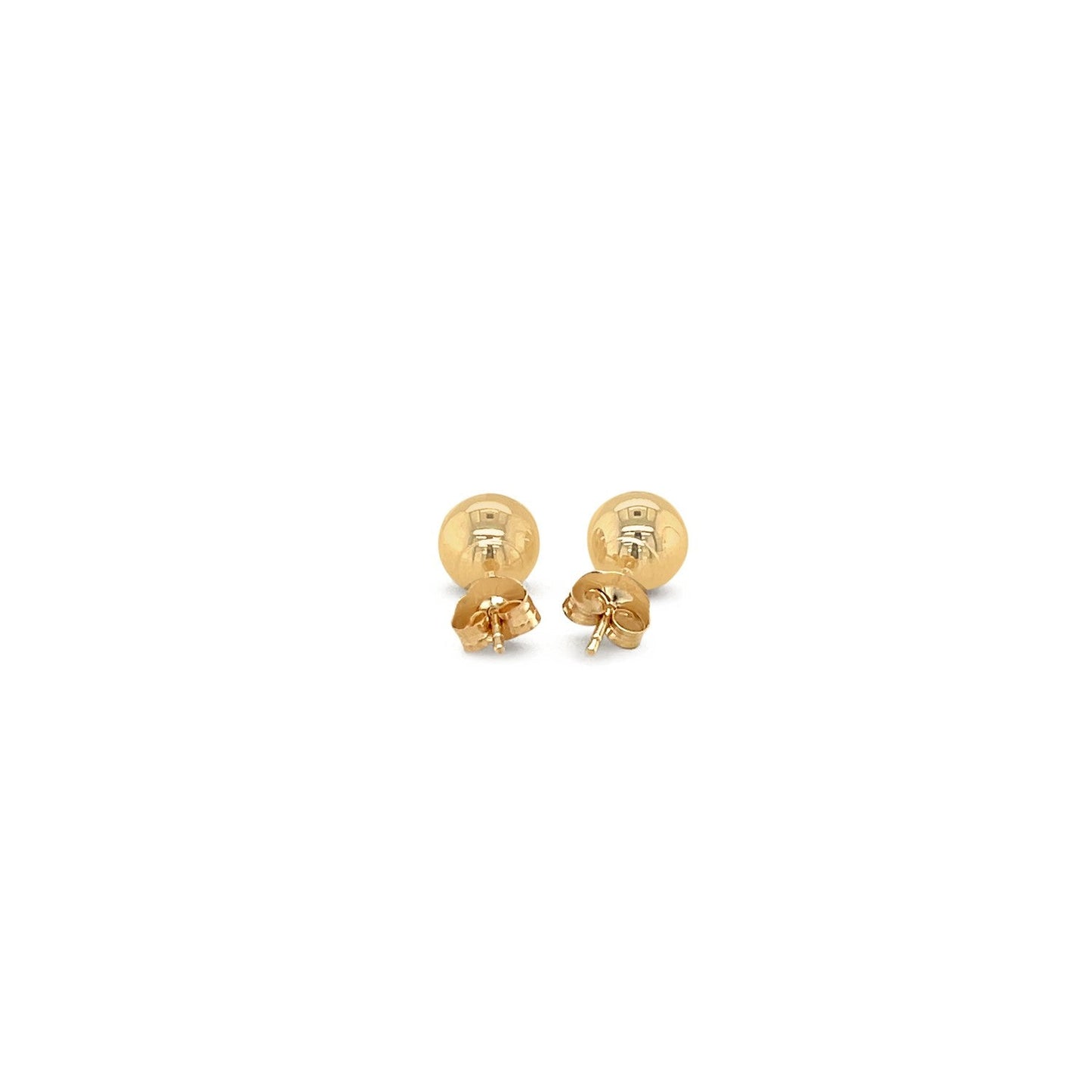 Pendientes de botón redondos de oro amarillo de 10k (6.0 mm)