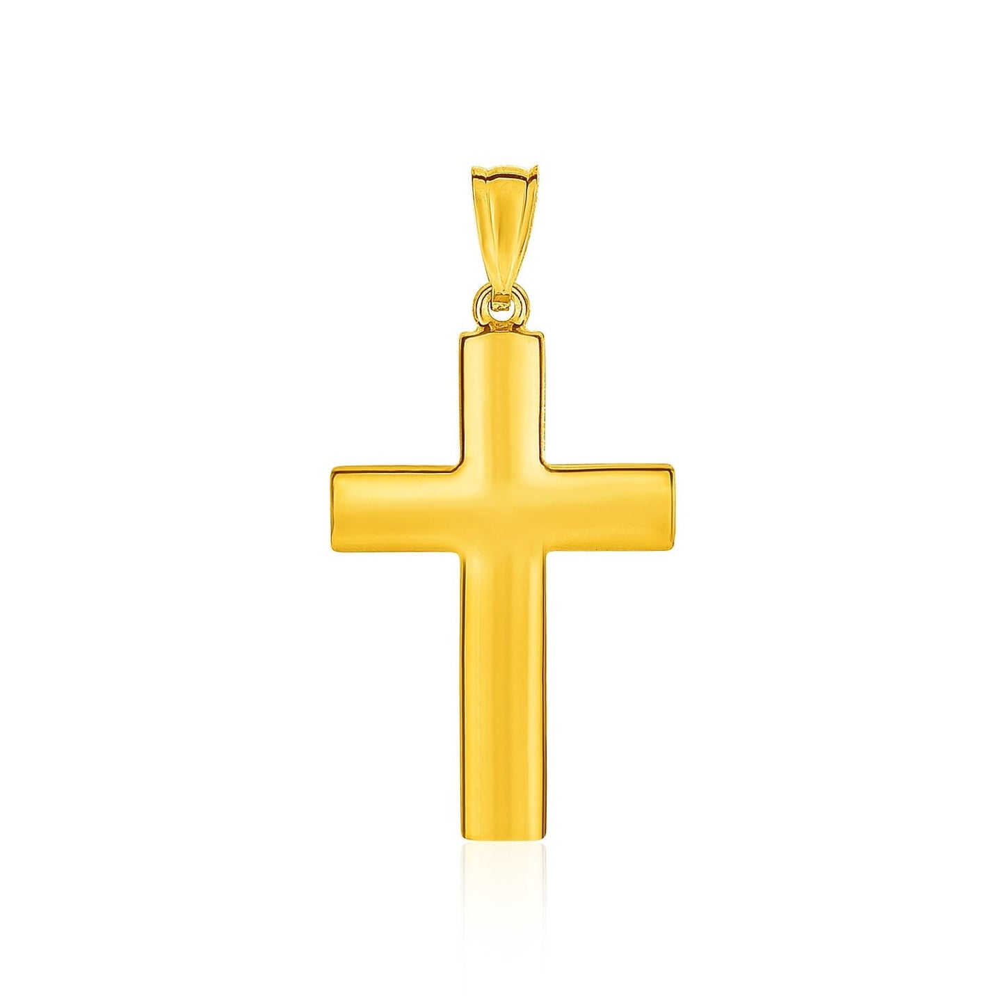 Colgante cruz reversible texturizado de oro amarillo de 14k