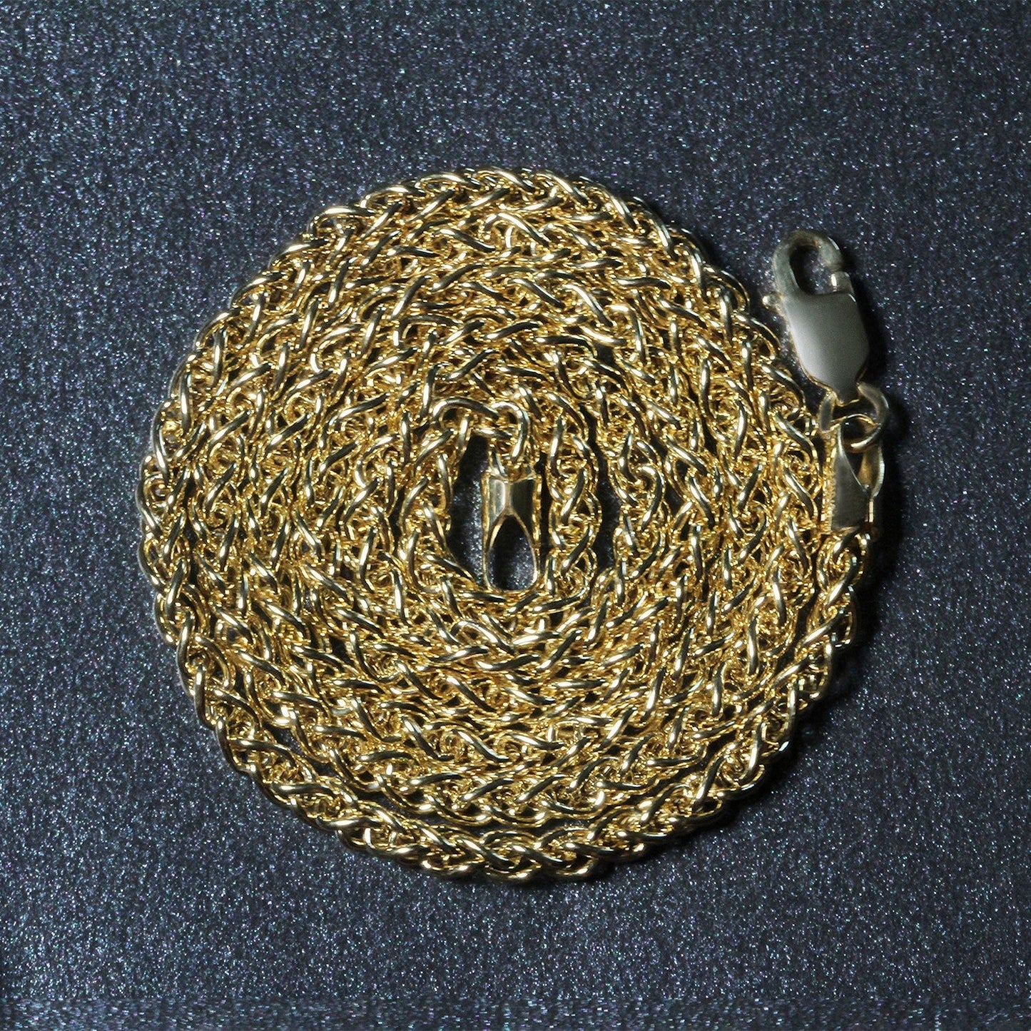 Cadena de trigo de oro amarillo de 14k y 2,8 mm de peso ligero